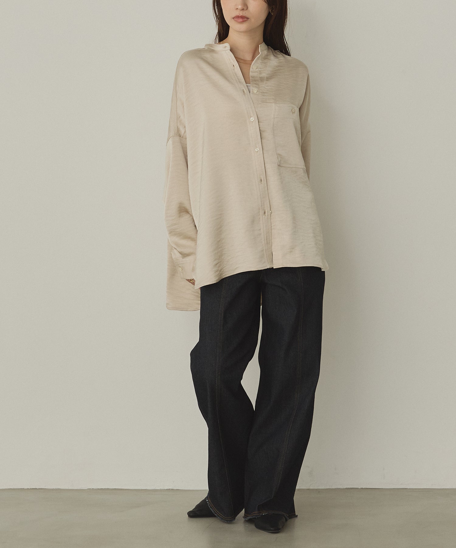 DENIM/TWILL WIDE PANTS