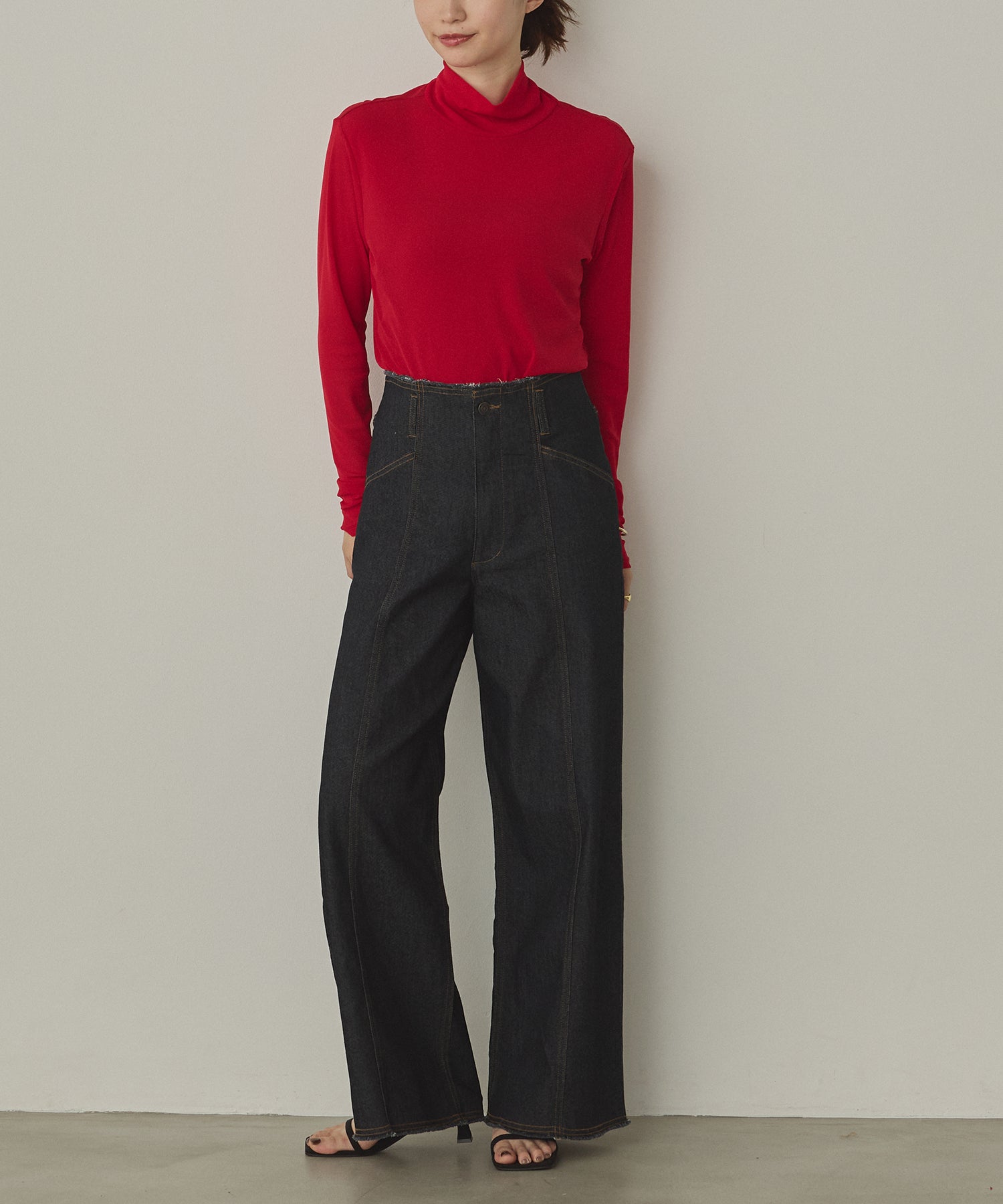 DENIM/TWILL WIDE PANTS