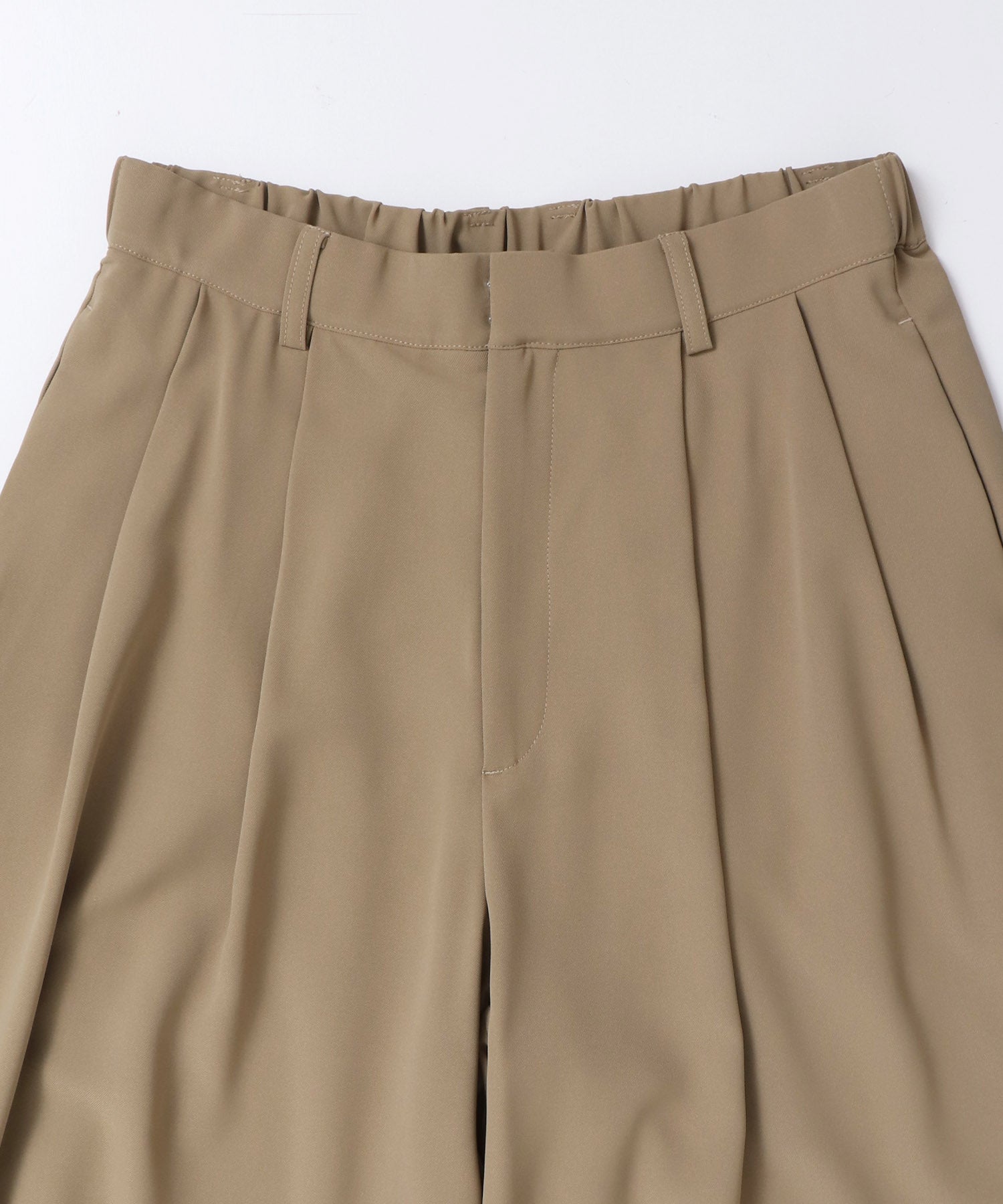 POLY TWILL SHEER WIDE STRAIGHT PANTS
