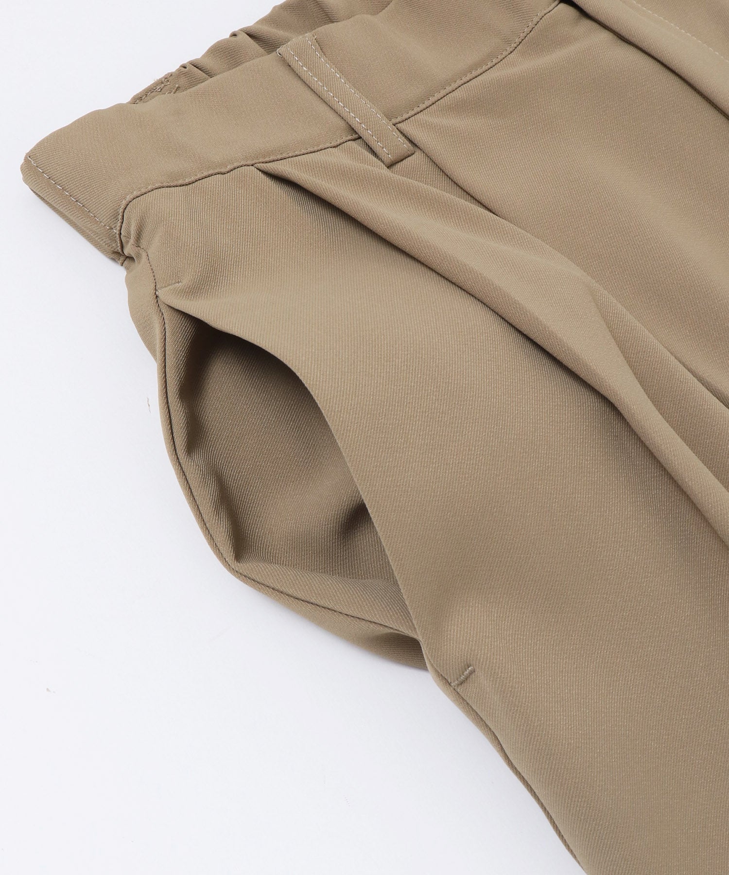 POLY TWILL SHEER WIDE STRAIGHT PANTS