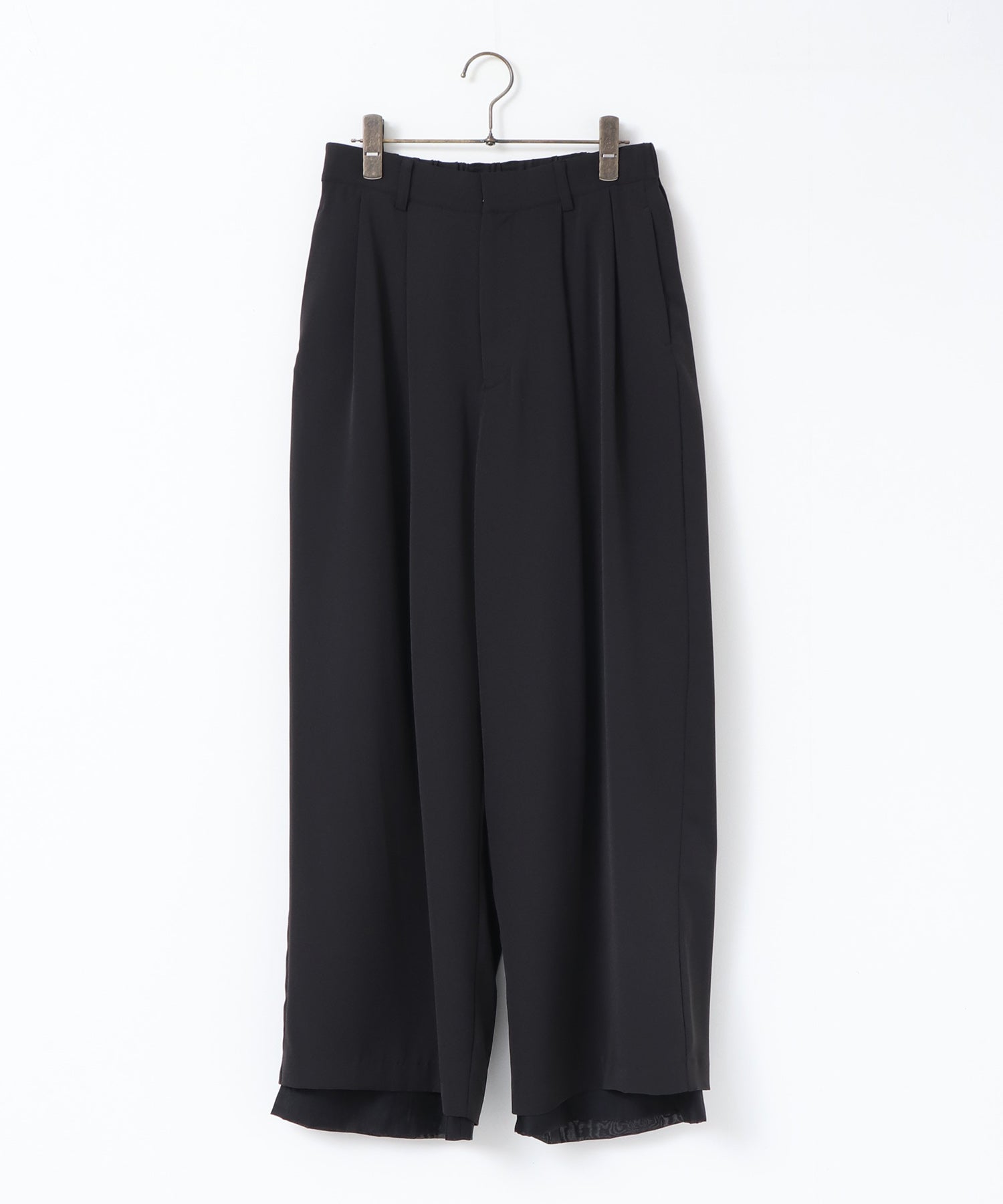 POLY TWILL SHEER WIDE STRAIGHT PANTS