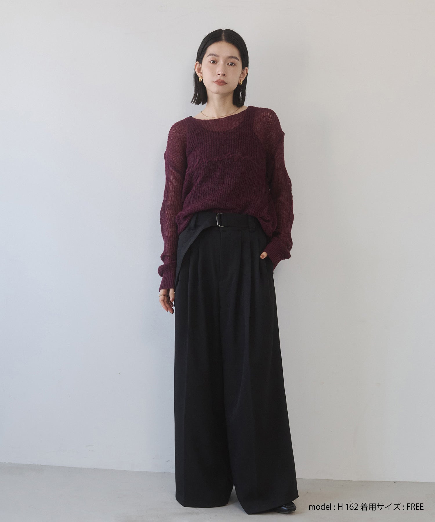 ツイルストライプ タックワイドパンツ