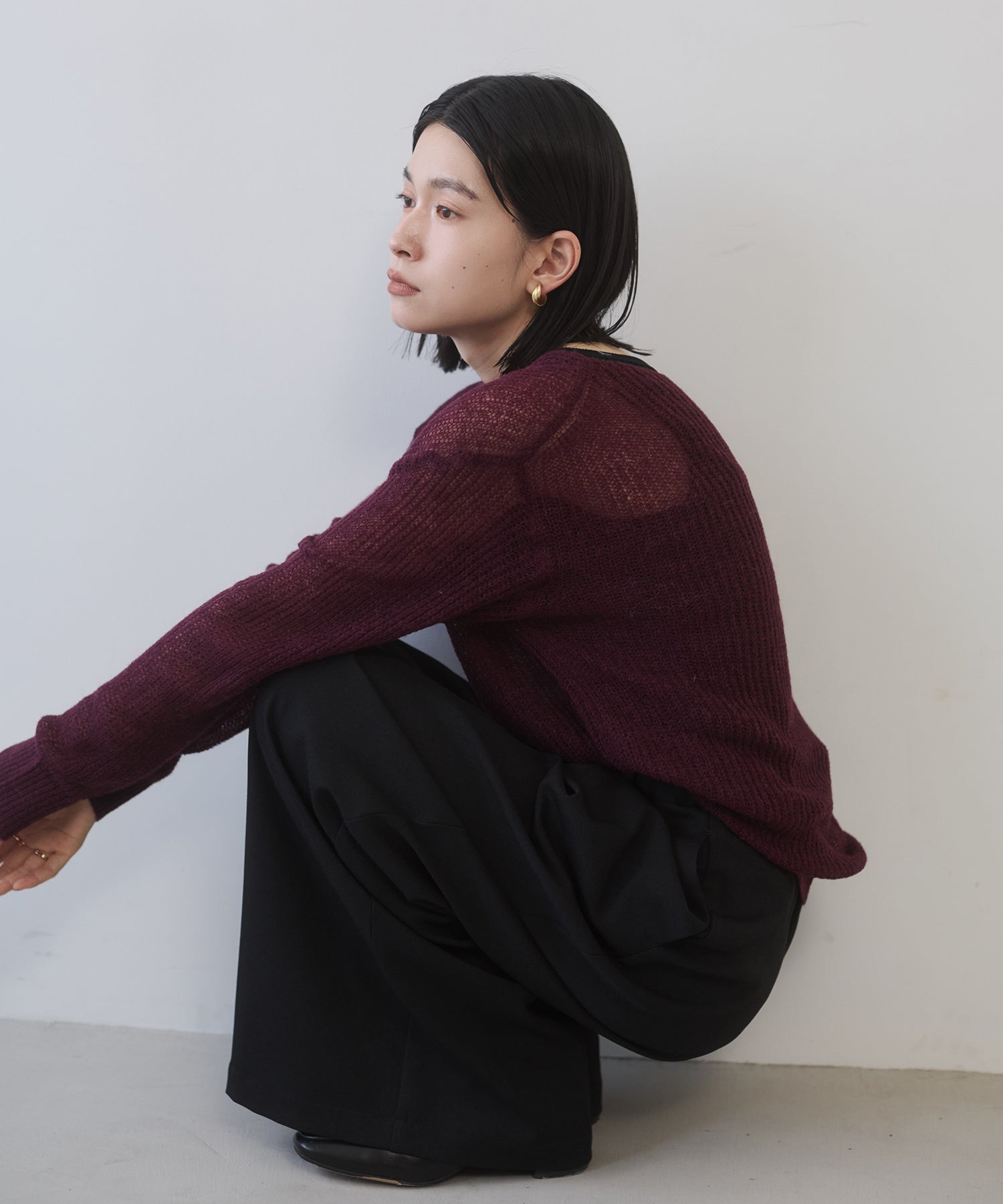 ツイルストライプ タックワイドパンツ