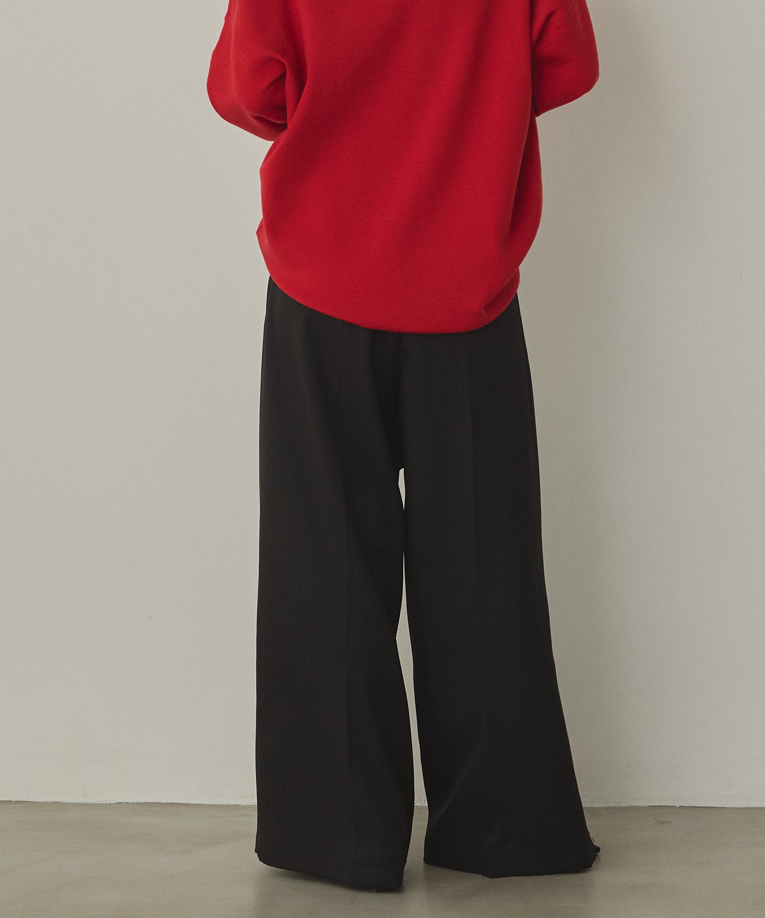 ツイルストライプ タックワイドパンツ