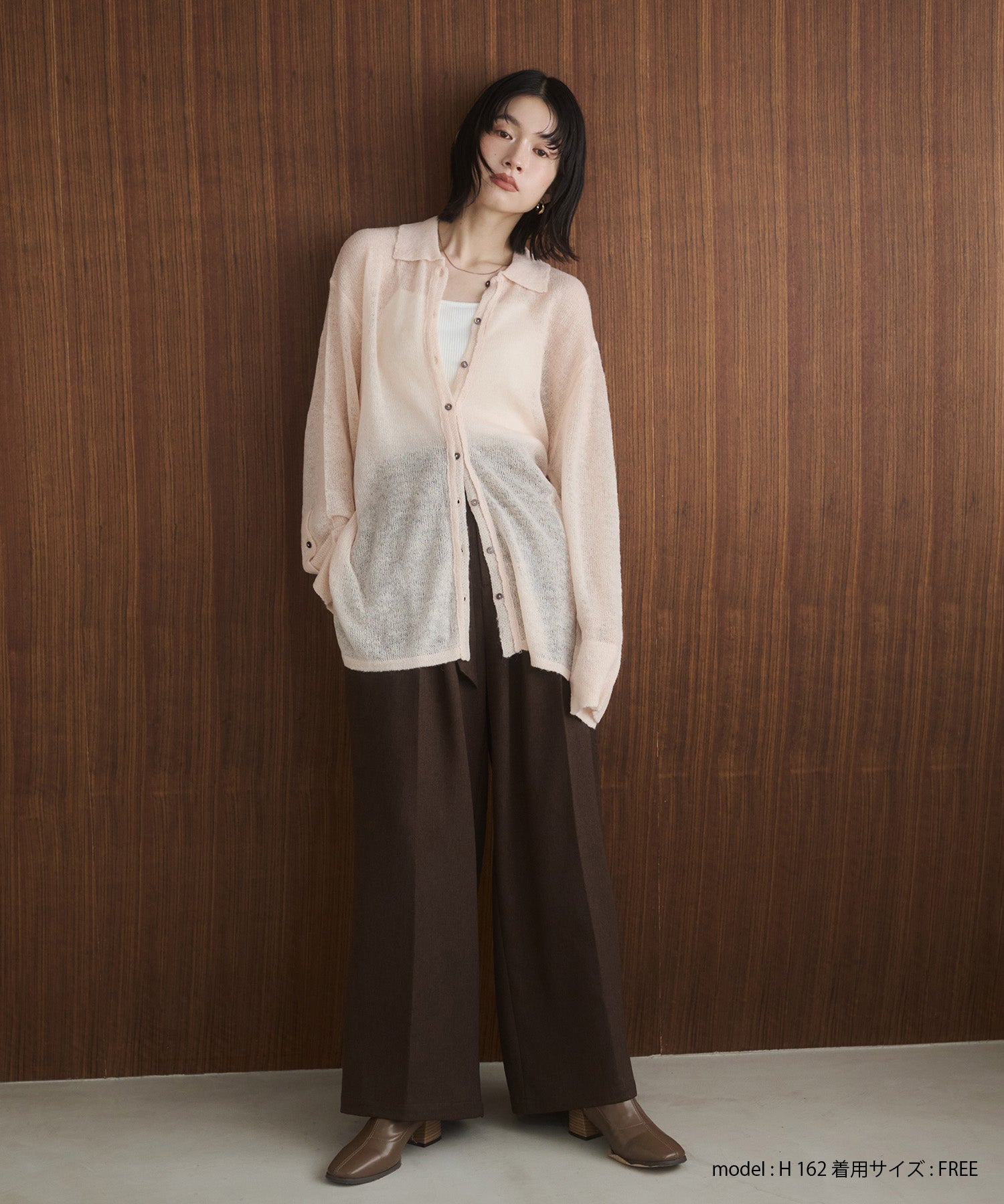 ツイルストライプ タックワイドパンツ