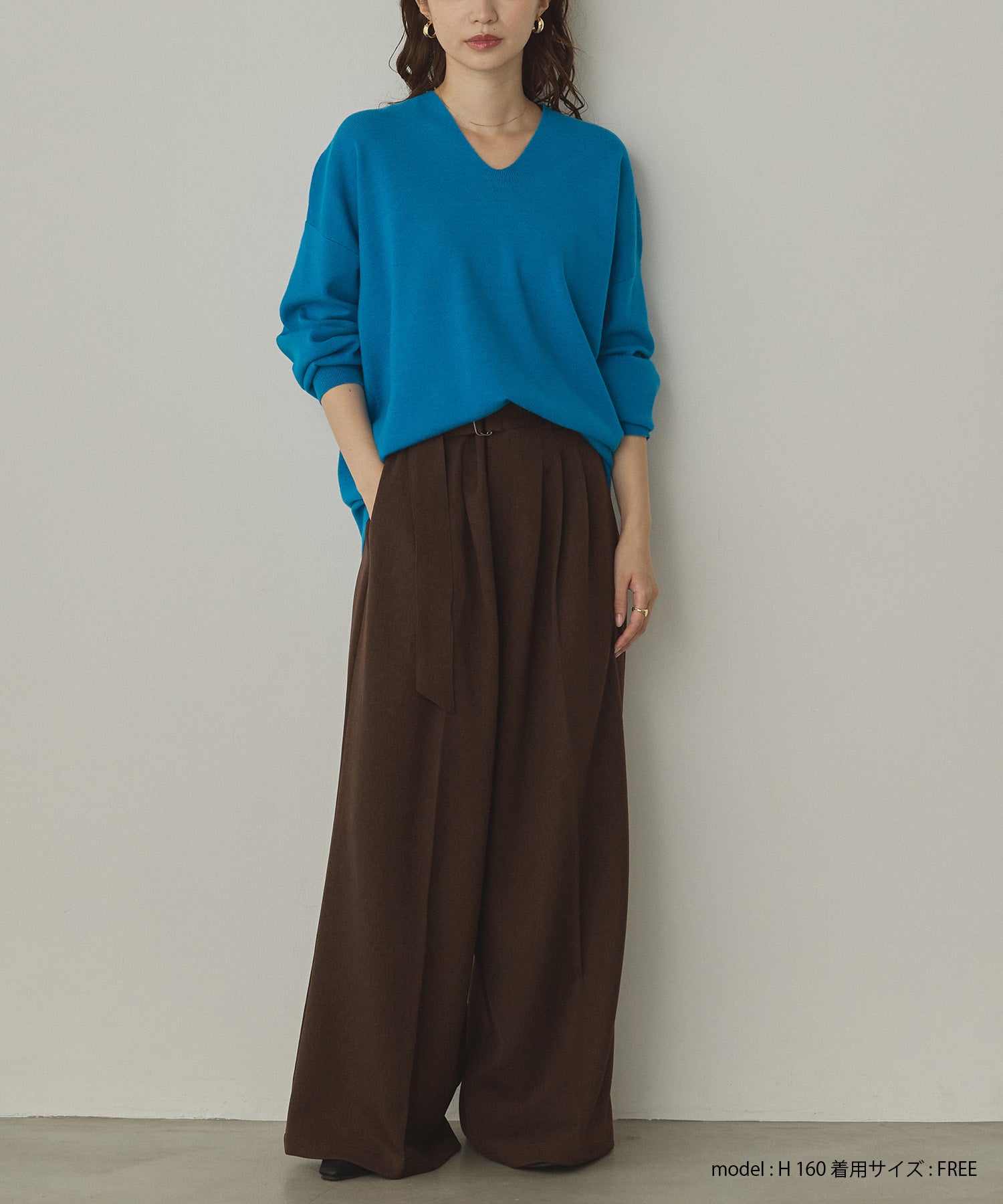 ツイルストライプ タックワイドパンツ