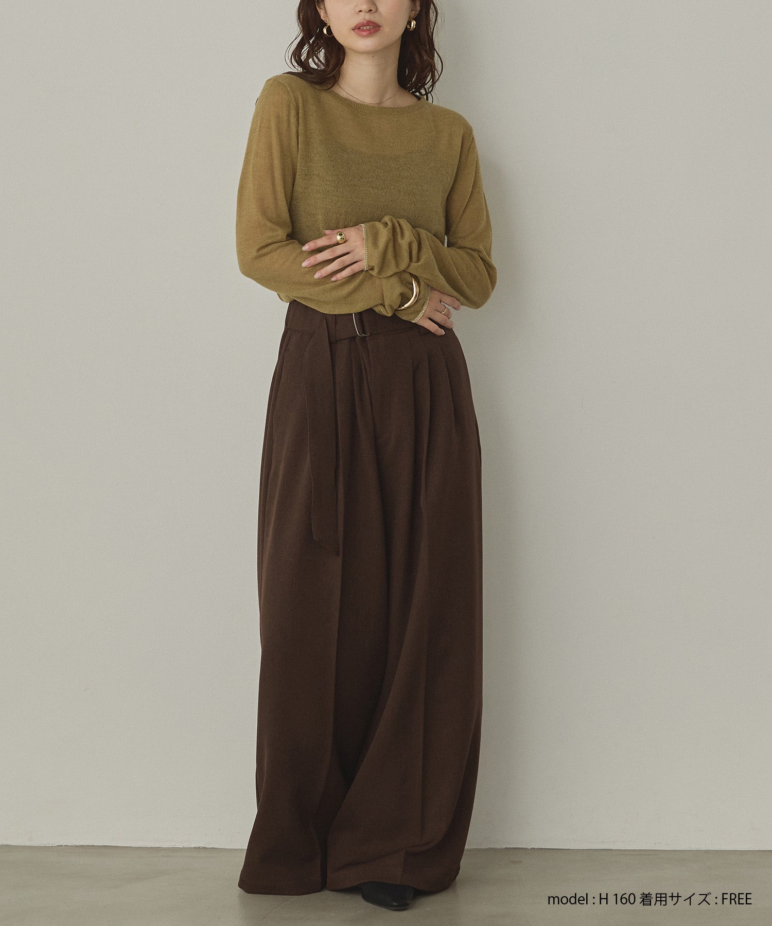 ツイルストライプ タックワイドパンツ