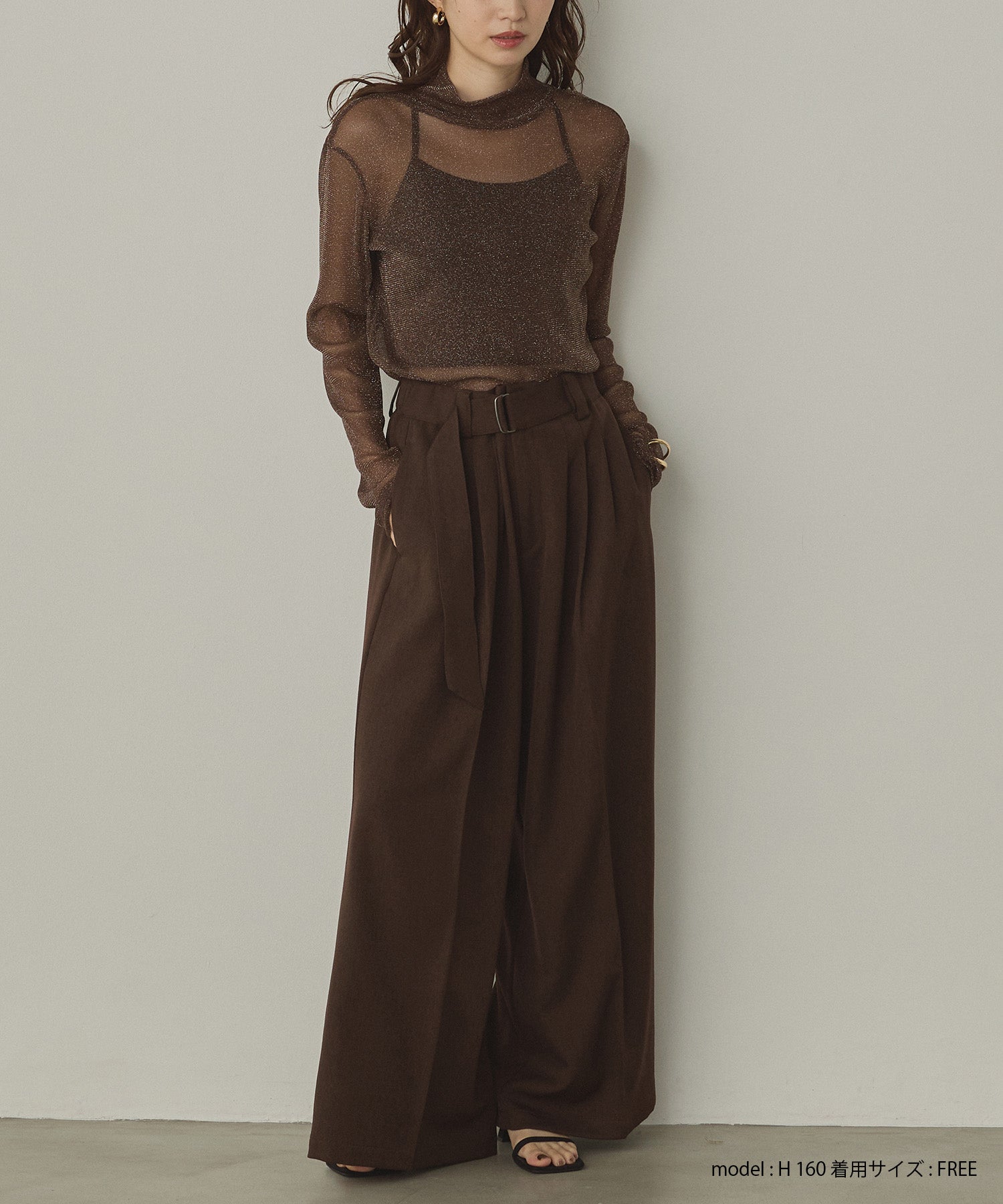 ツイルストライプ タックワイドパンツ