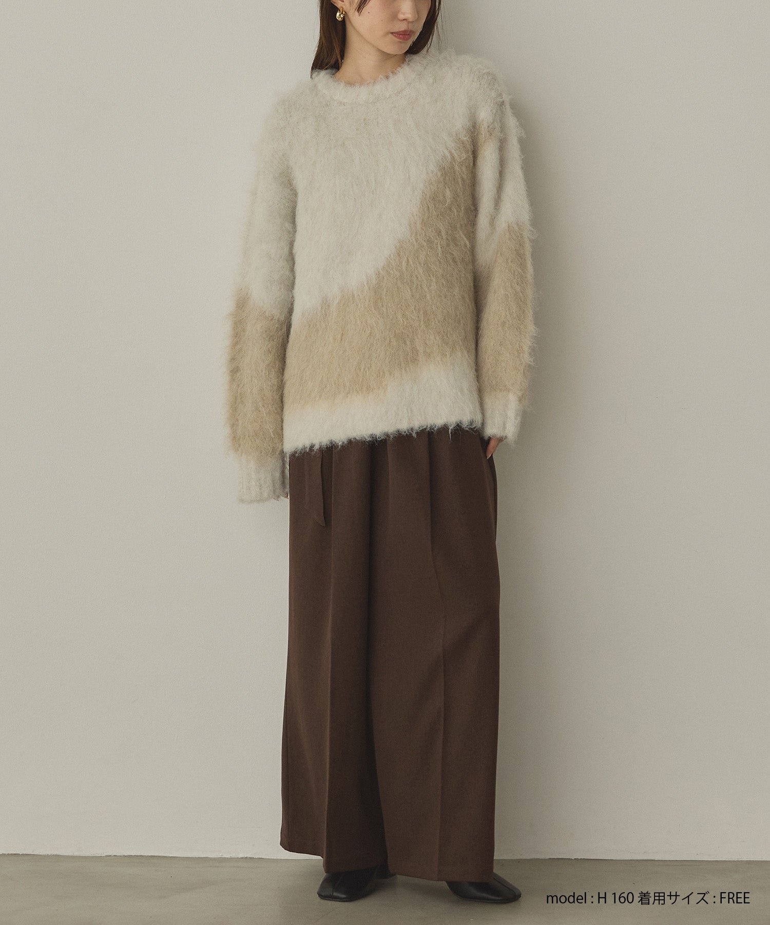 ツイルストライプ タックワイドパンツ