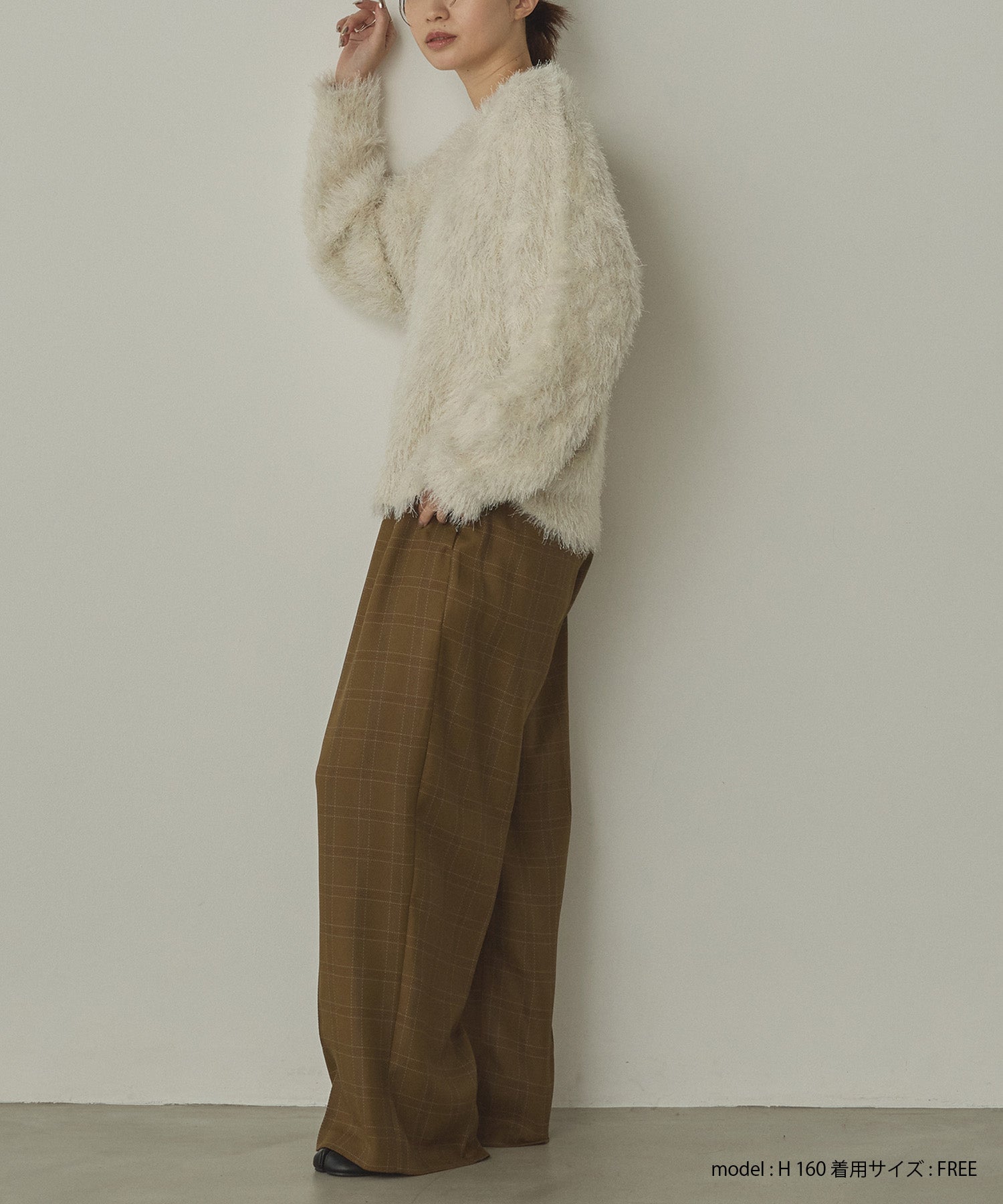 ウールライク ストレートパンツ
