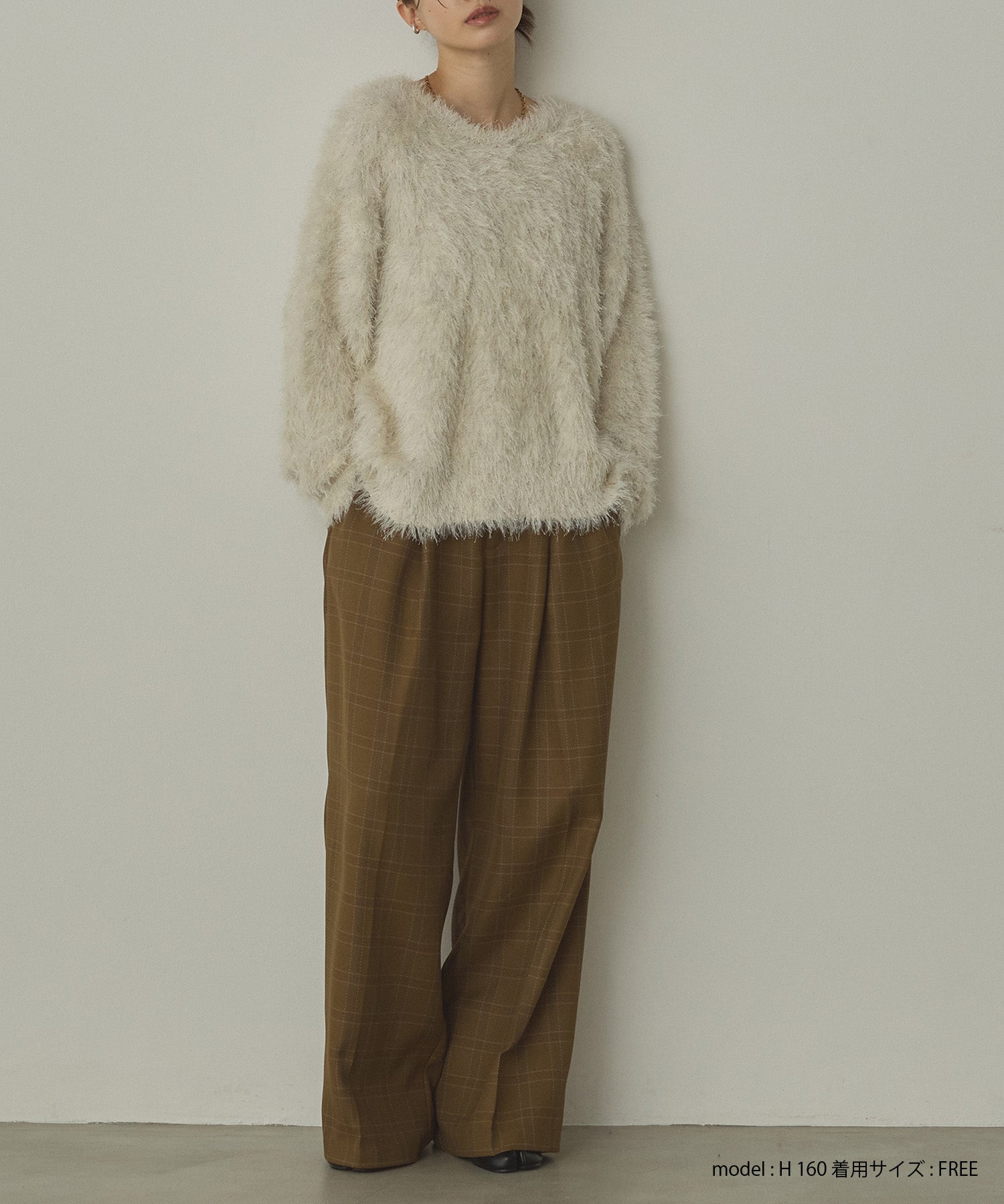 ウールライク ストレートパンツ