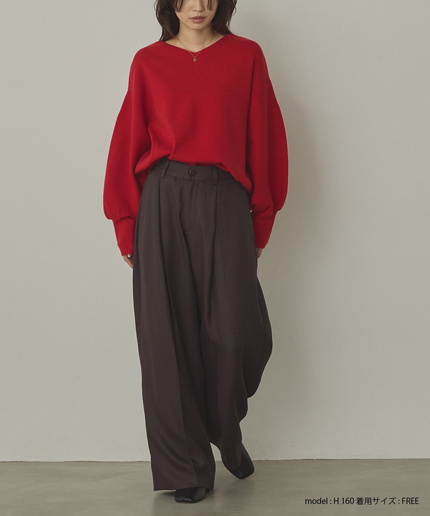 ウールライク ストレートパンツ