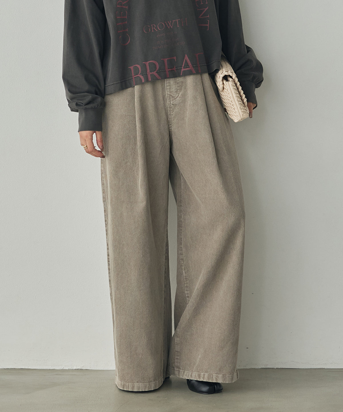 CORDUROY WIDE-LEG PANTS