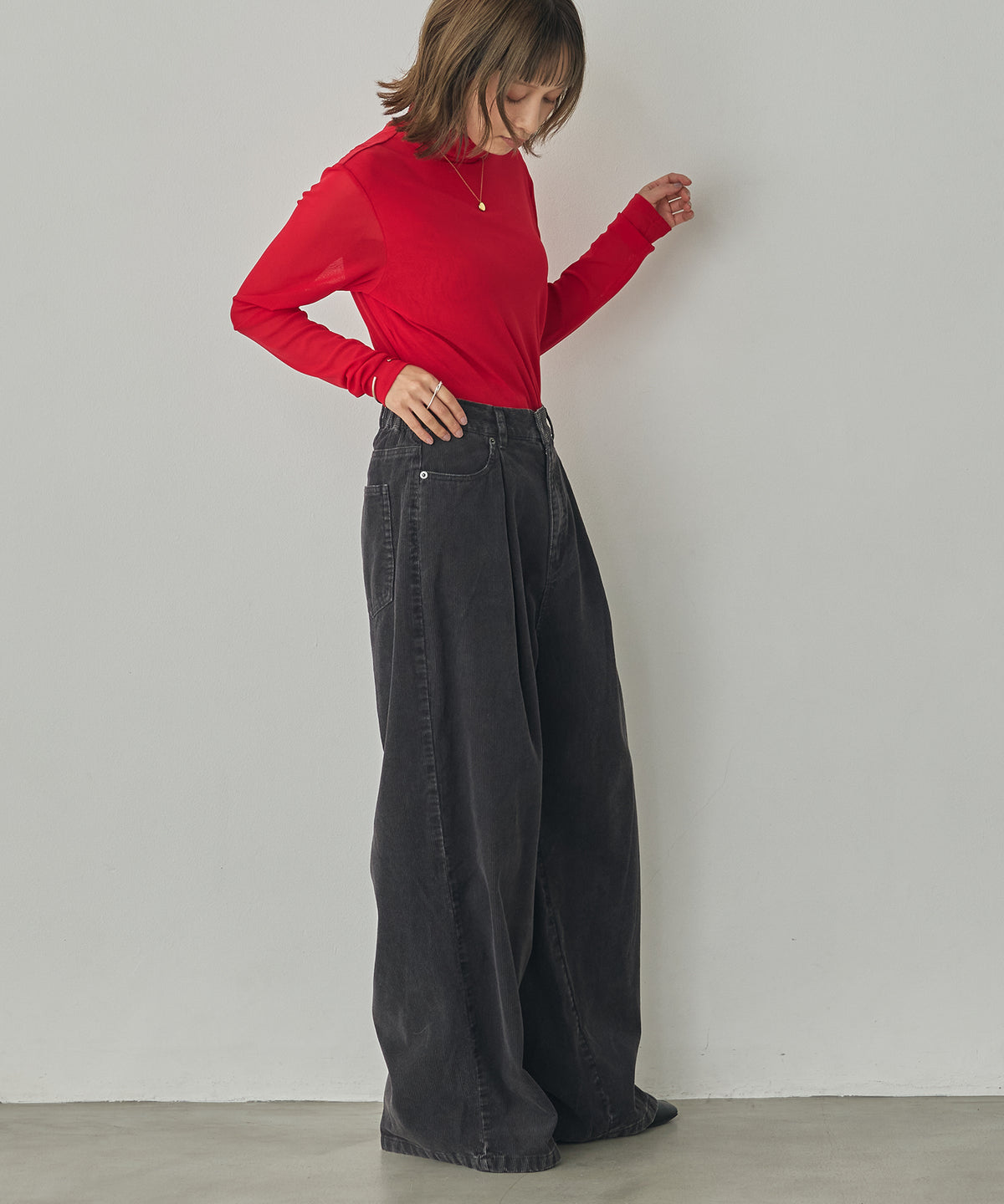 CORDUROY WIDE-LEG PANTS