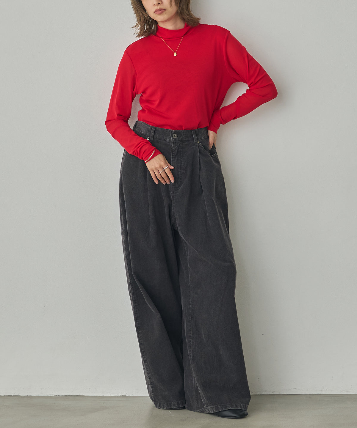 CORDUROY WIDE-LEG PANTS