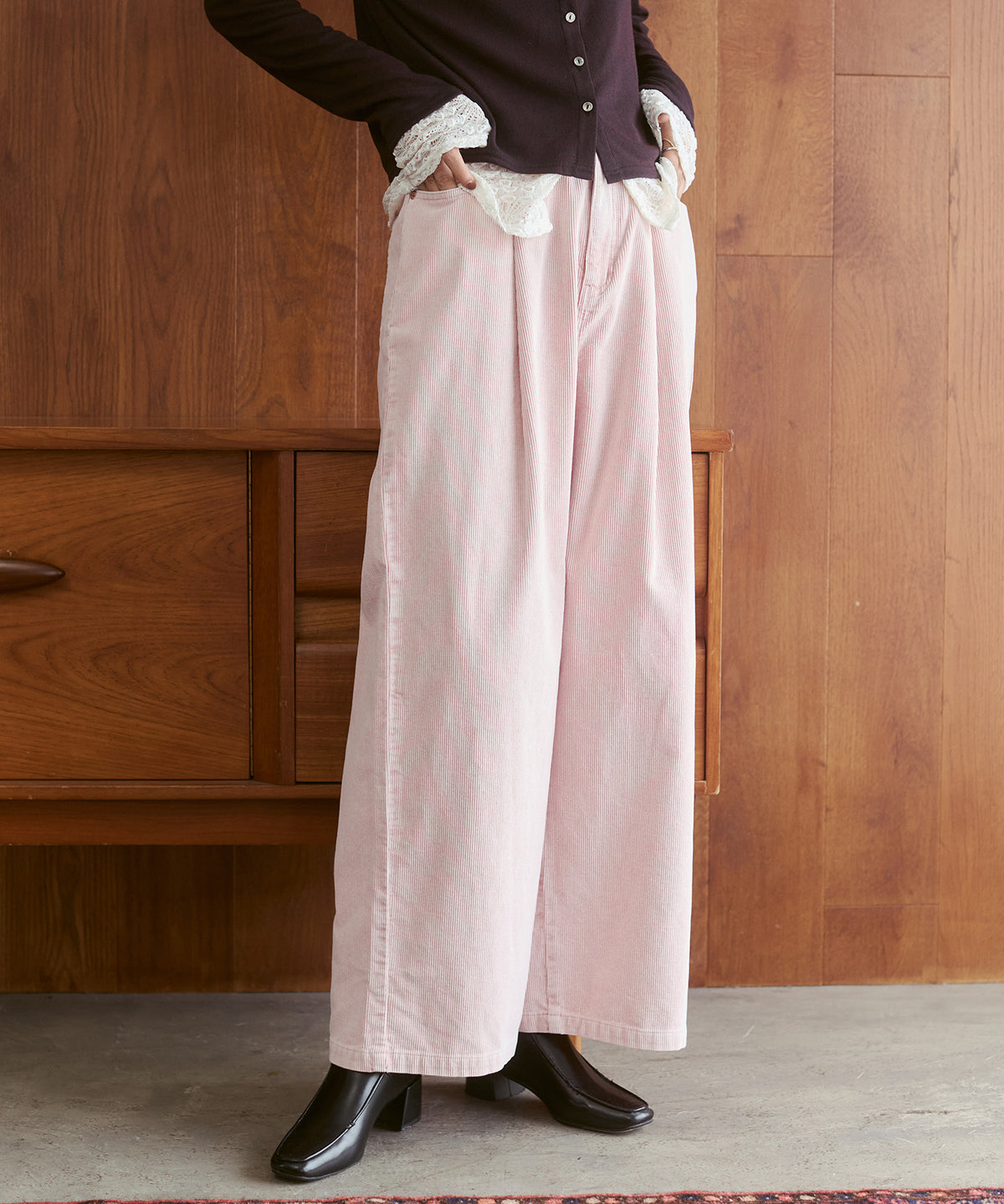 CORDUROY WIDE-LEG PANTS