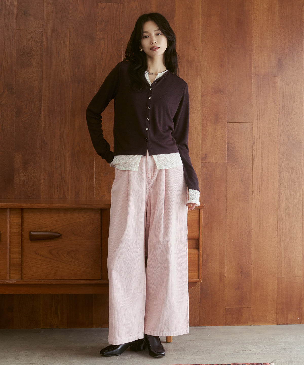CORDUROY WIDE-LEG PANTS