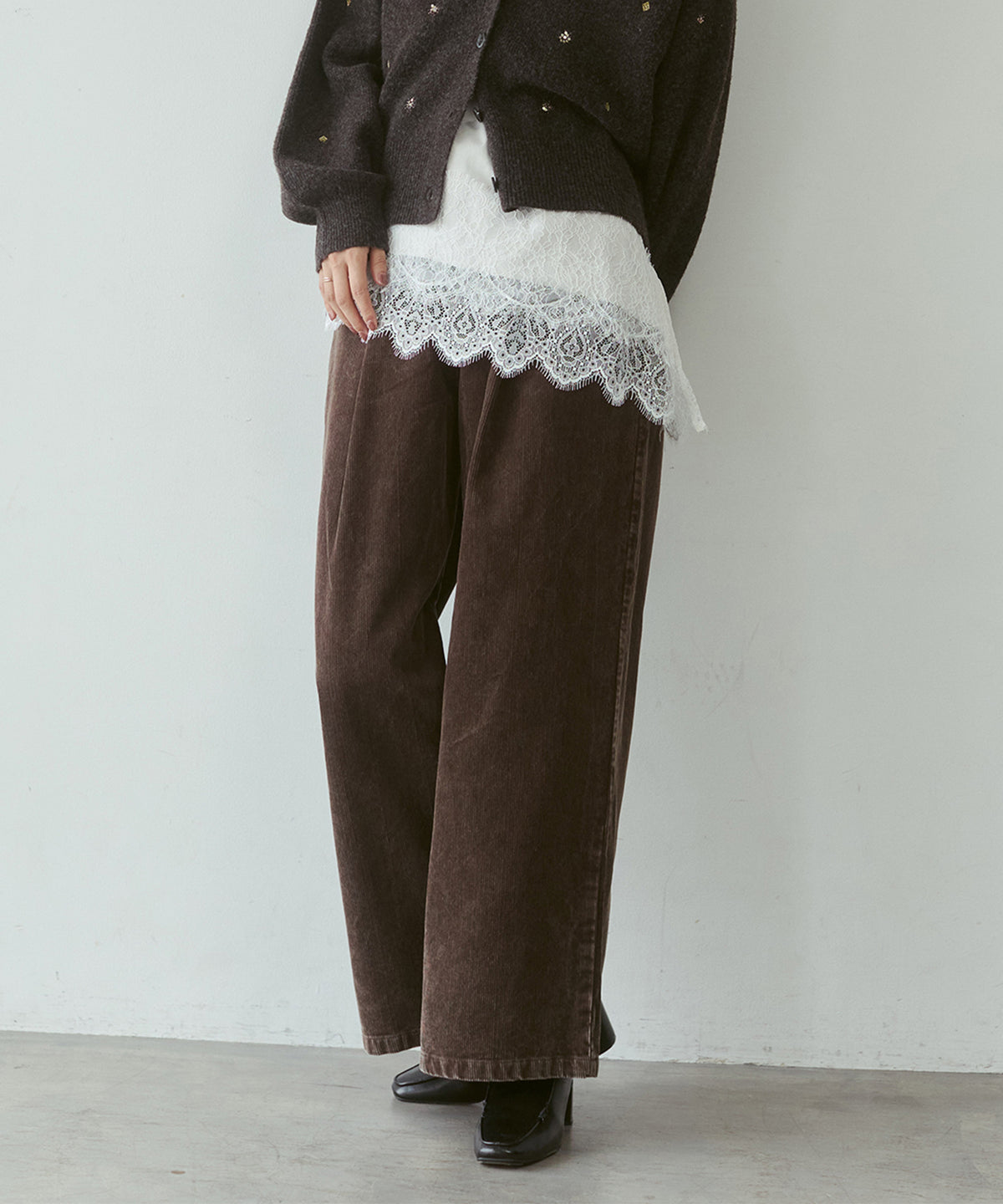 CORDUROY WIDE-LEG PANTS