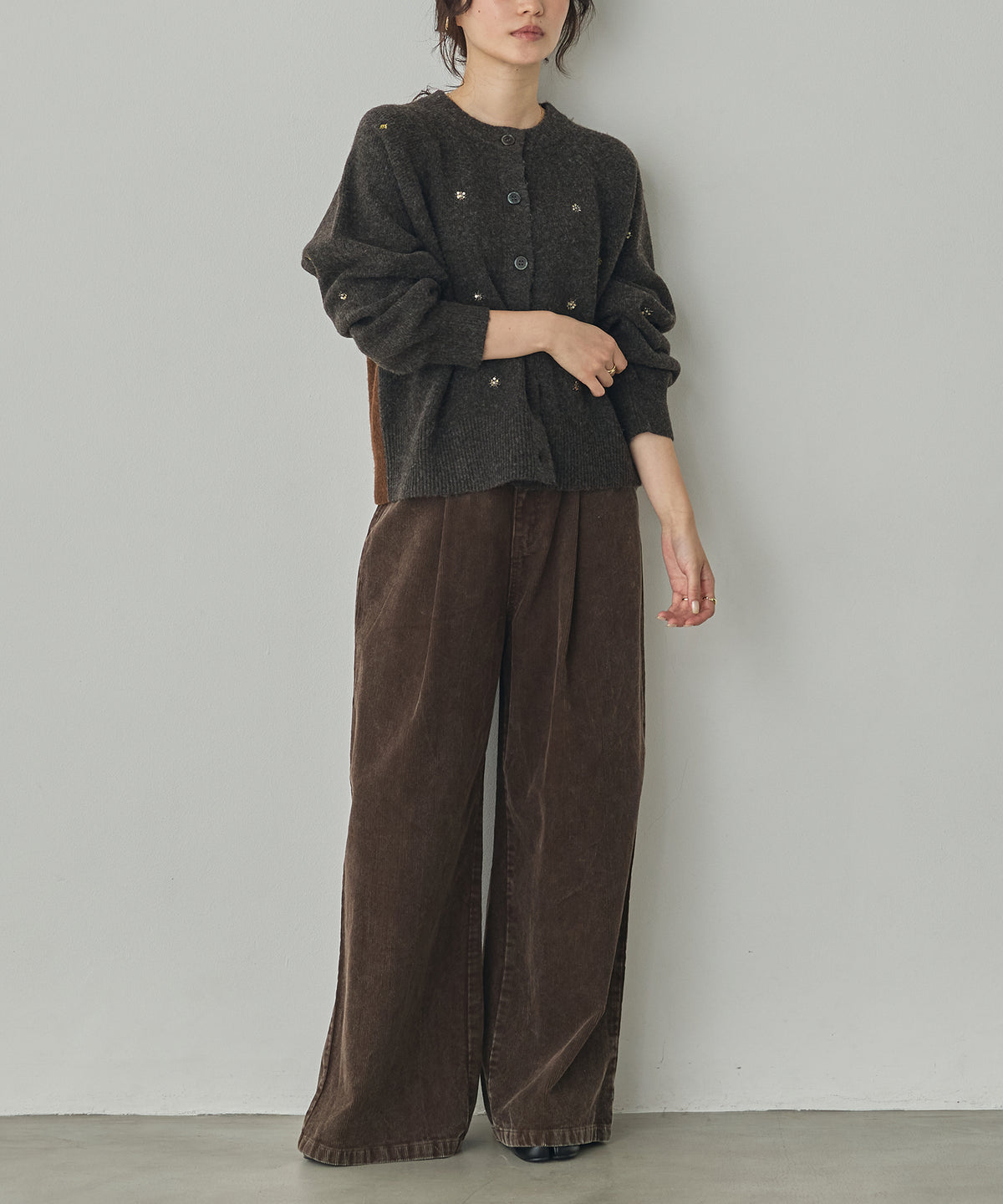 CORDUROY WIDE-LEG PANTS