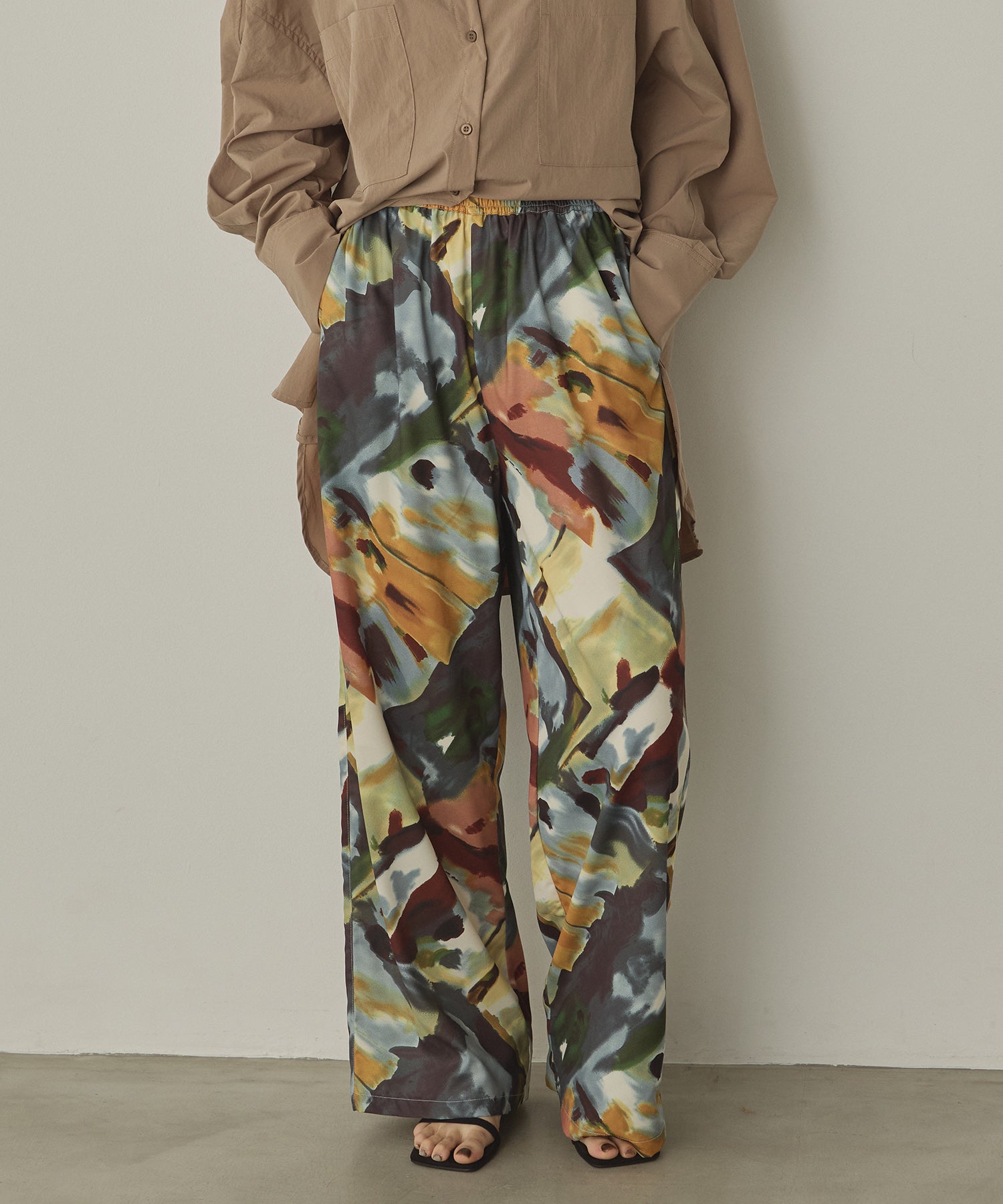 Georgette pattern straight pants