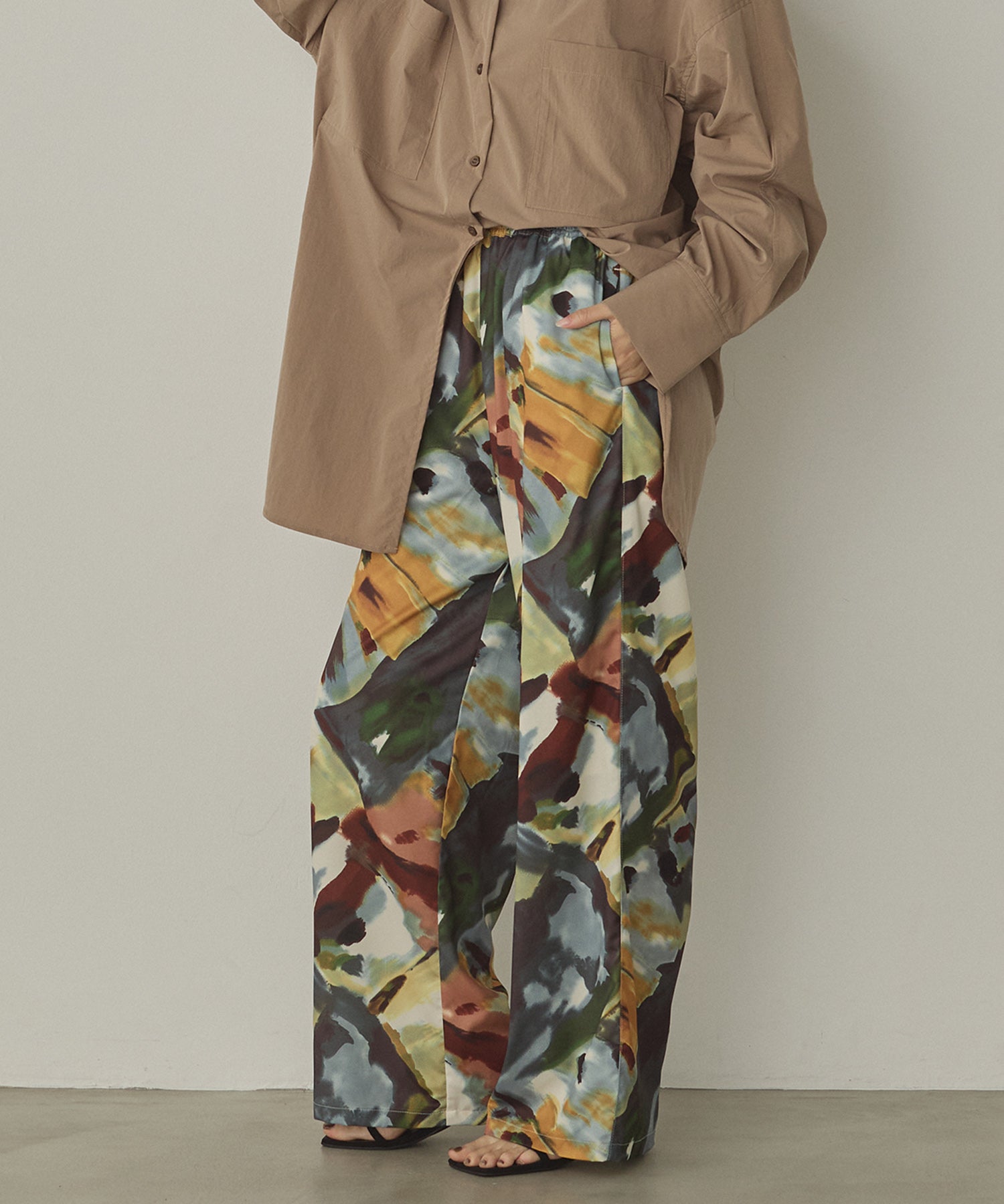 GEORGETTE PRINT STRAIGHT PANTS