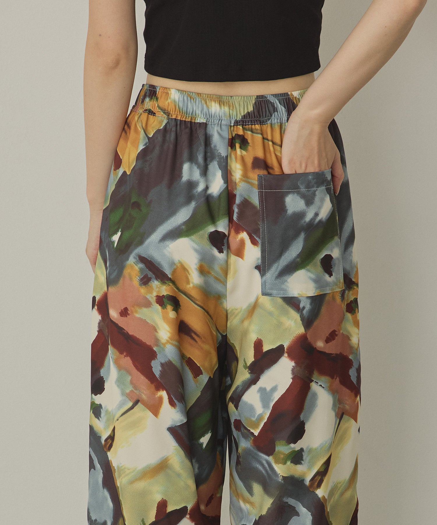 GEORGETTE PRINT STRAIGHT PANTS