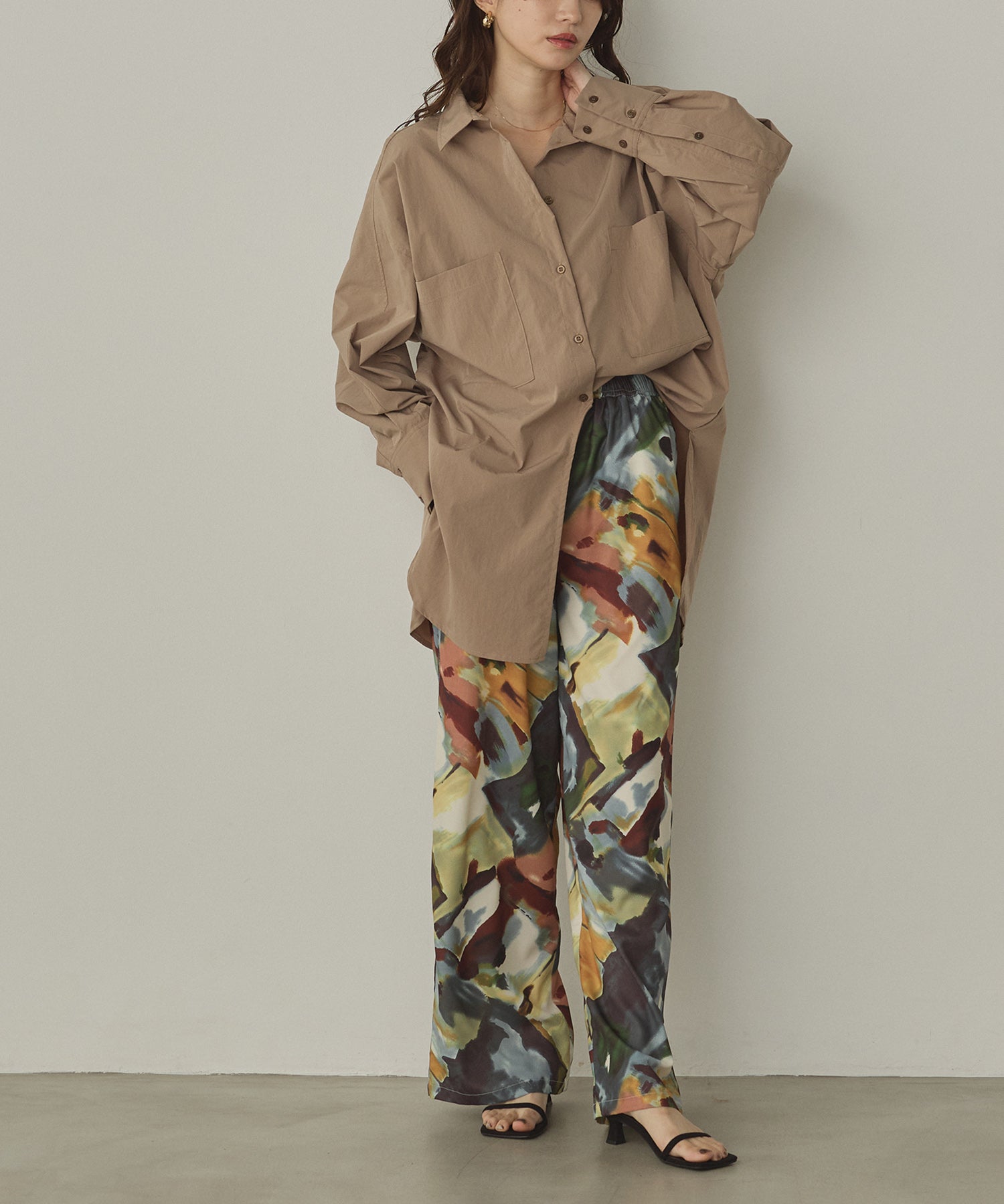 GEORGETTE PRINT STRAIGHT PANTS