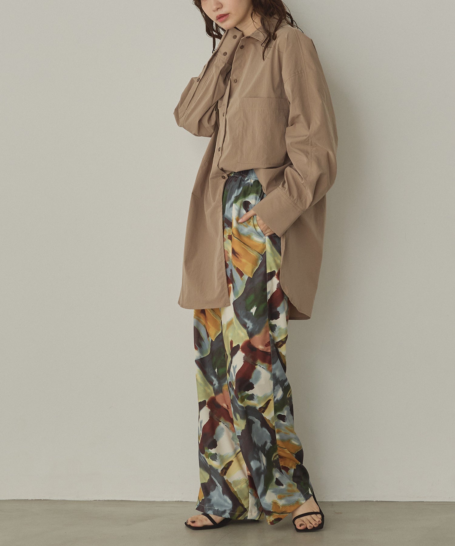 GEORGETTE PRINT STRAIGHT PANTS