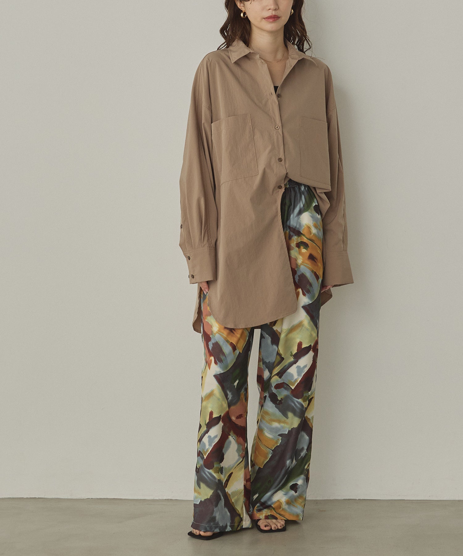 GEORGETTE PRINT STRAIGHT PANTS
