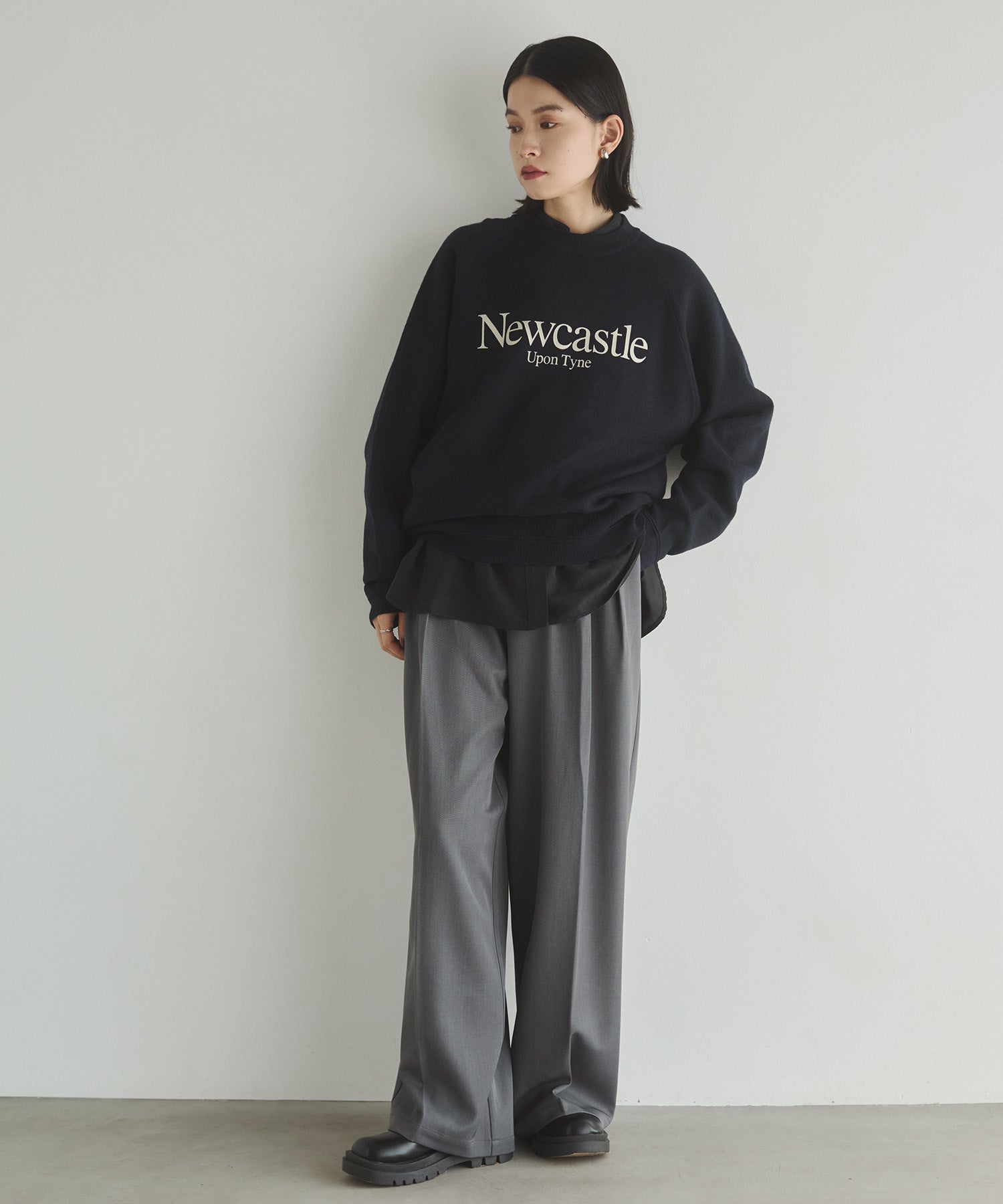 ポリツイル タックパンツ