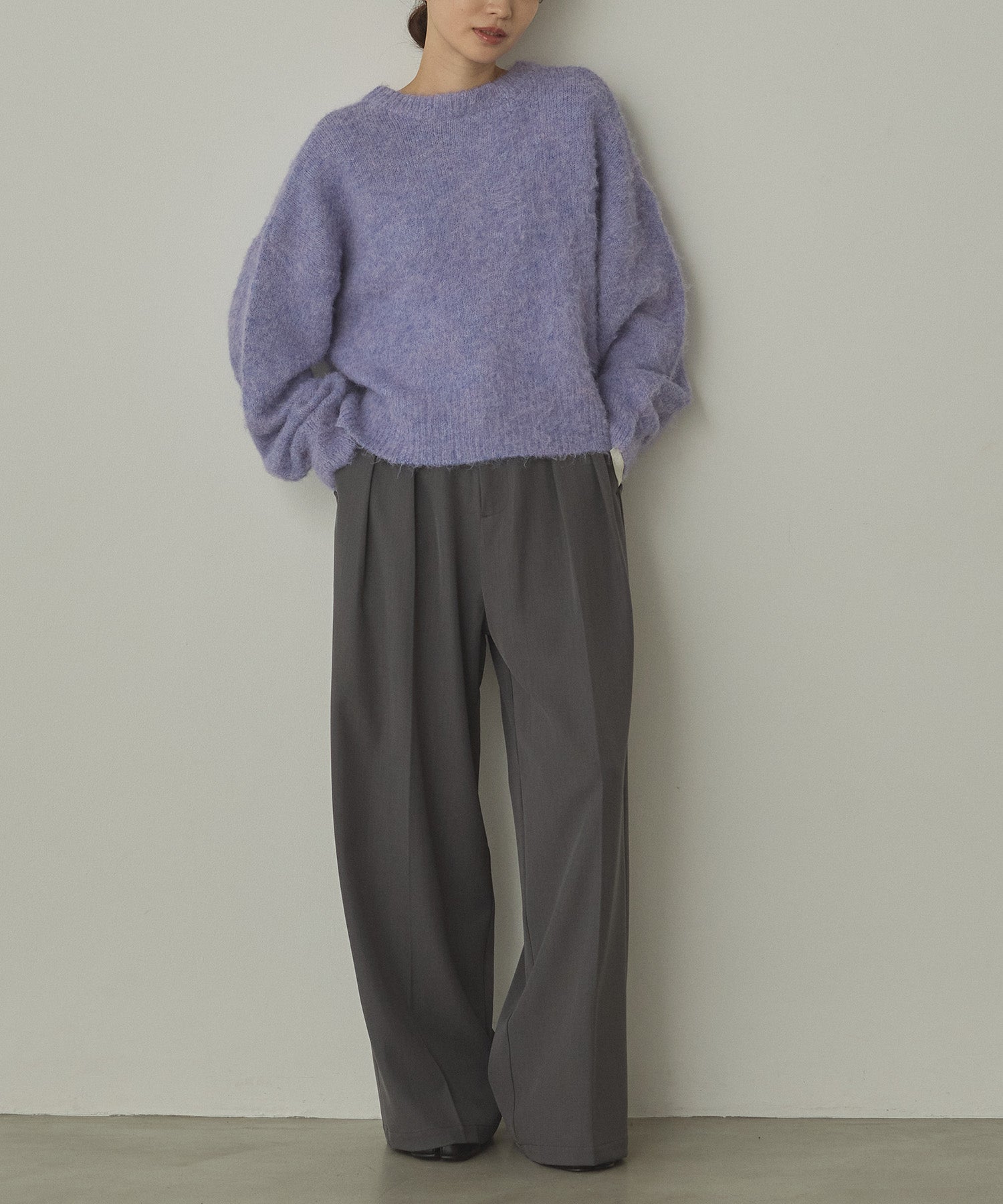 POLY TWILL TUCK PANTS