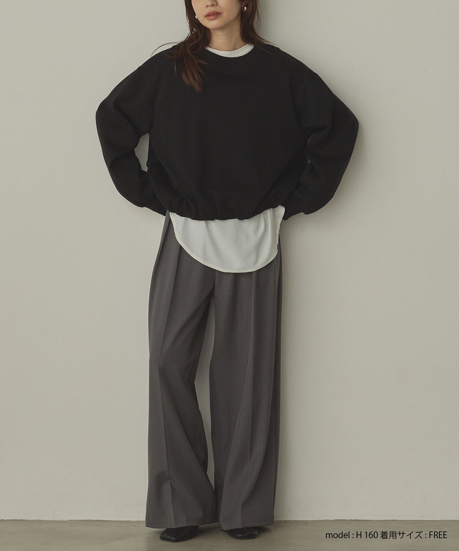 ポリツイル タックパンツ