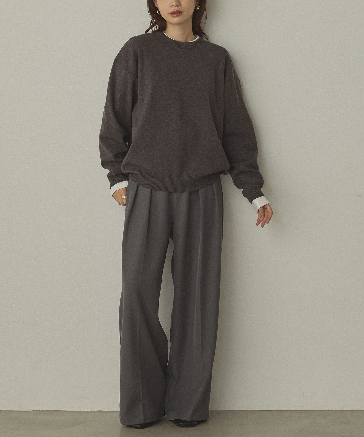 POLY TWILL TUCK PANTS