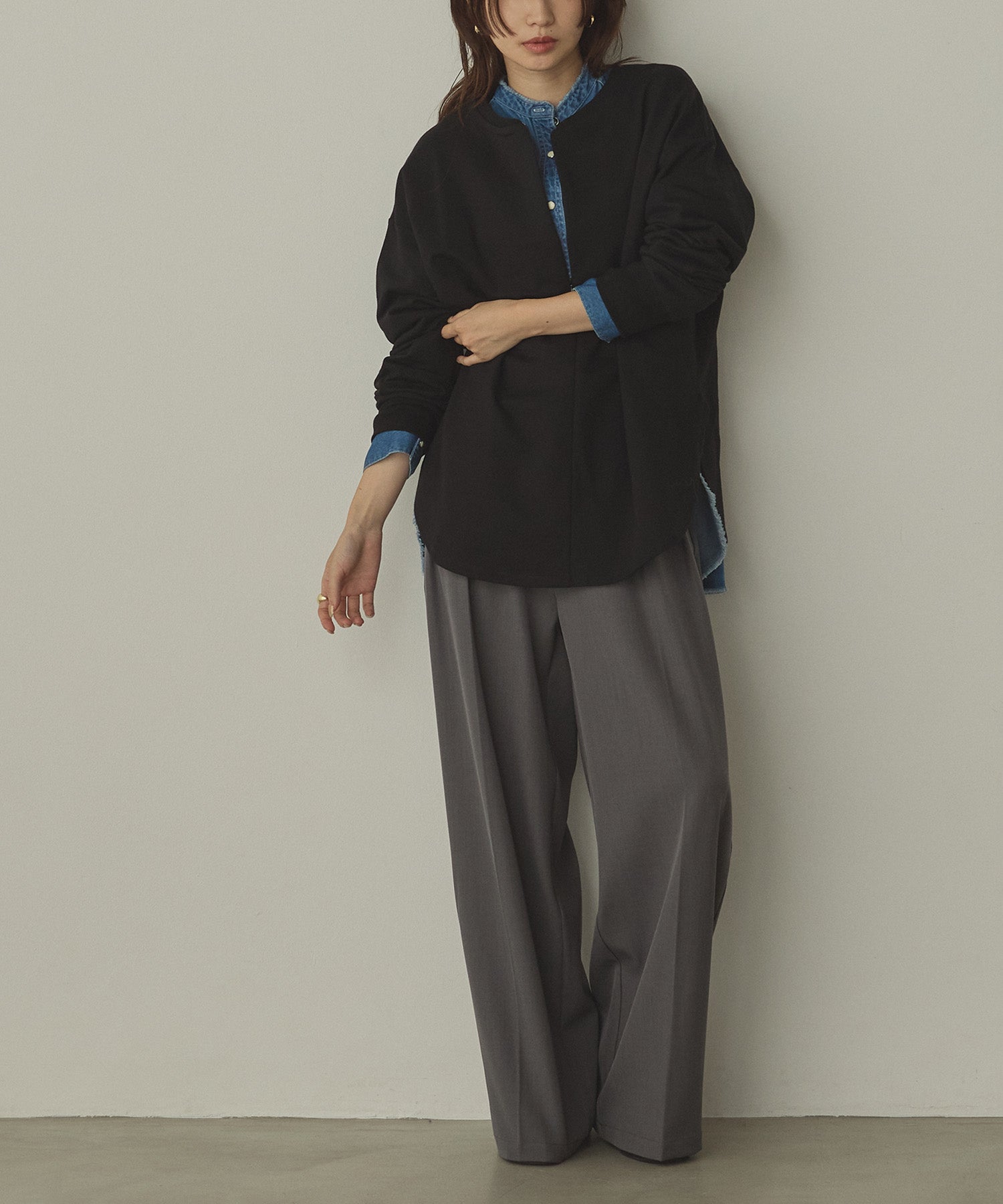 POLY TWILL TUCK PANTS