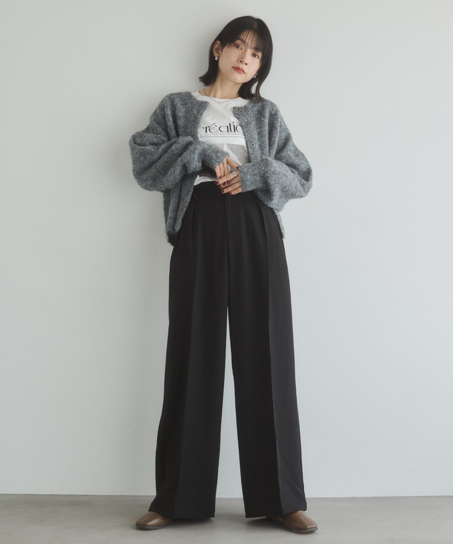 POLY TWILL TUCK PANTS