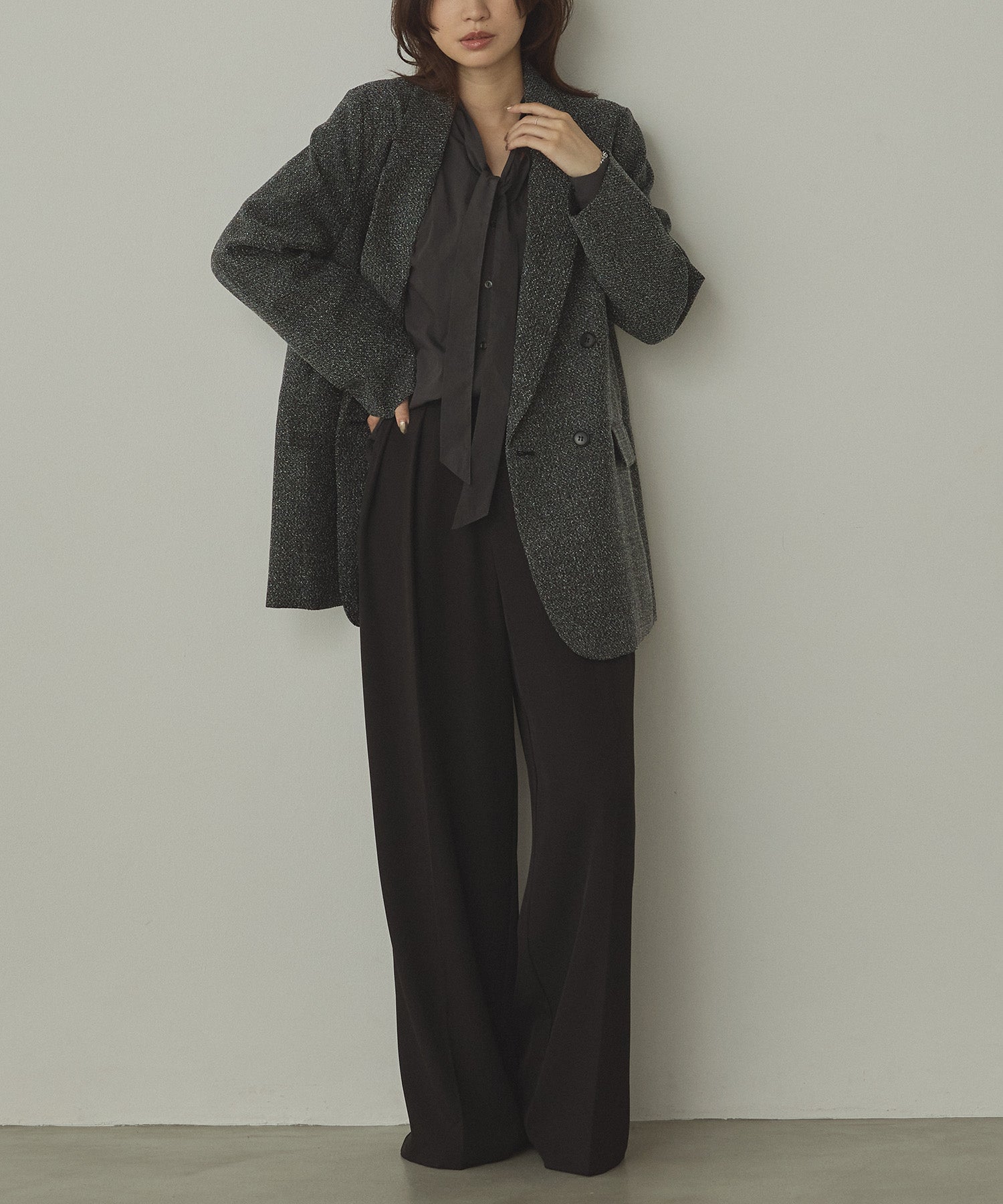 POLY TWILL TUCK PANTS