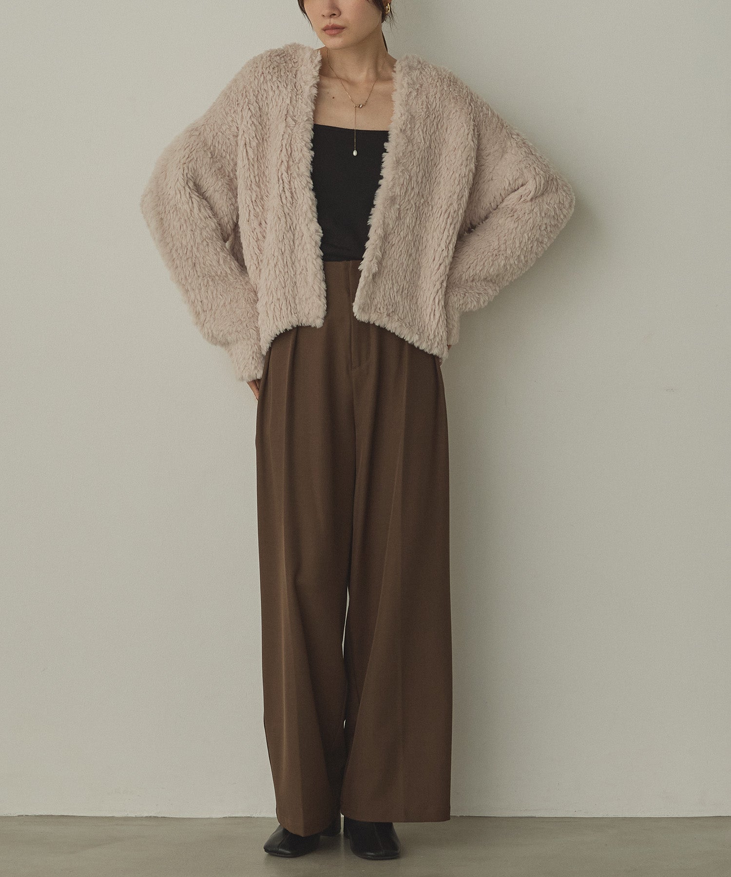 POLY TWILL TUCK PANTS