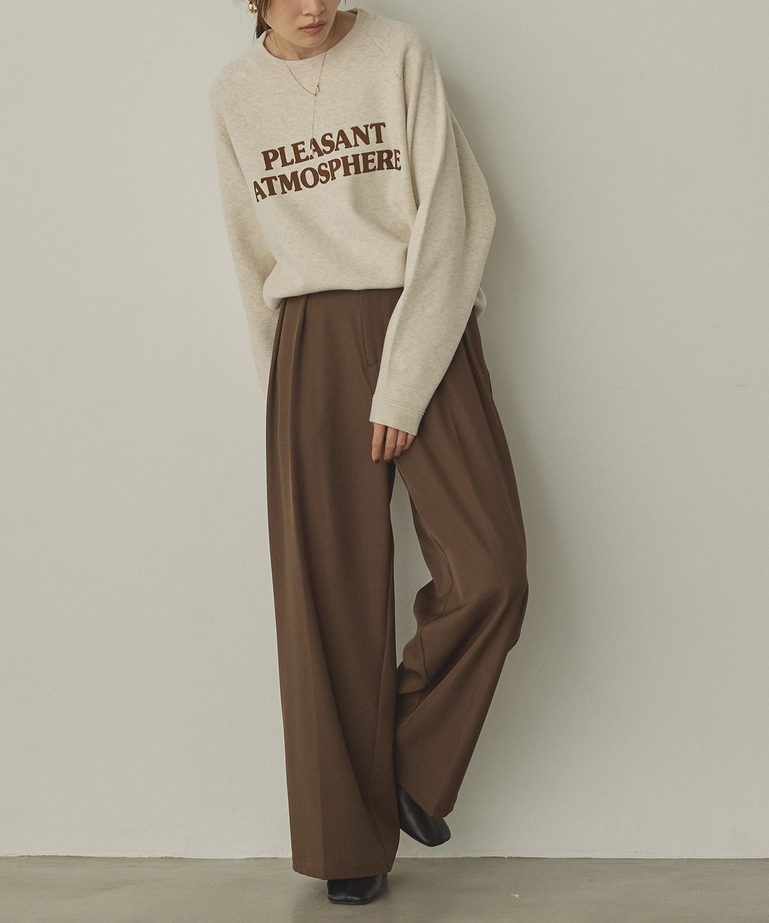 POLY TWILL TUCK PANTS