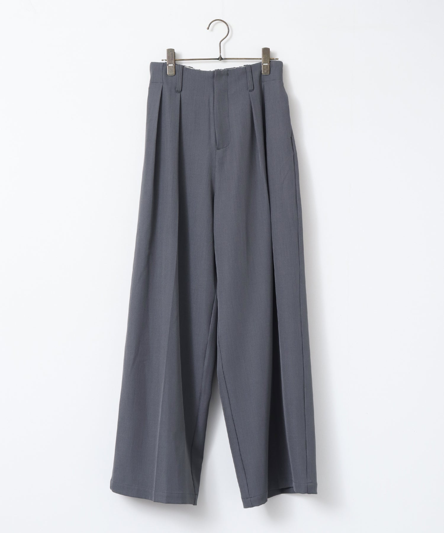 POLY TWILL TUCK PANTS