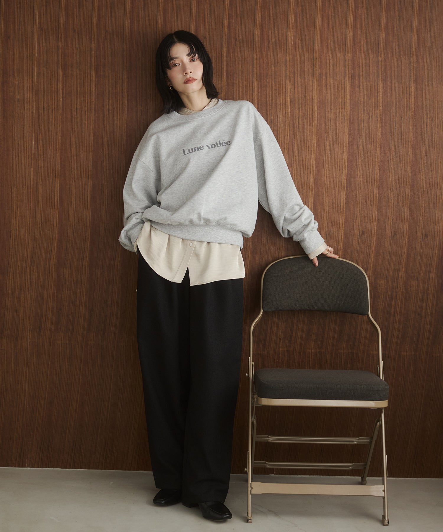 TWEED WIDE TUCK PANTS