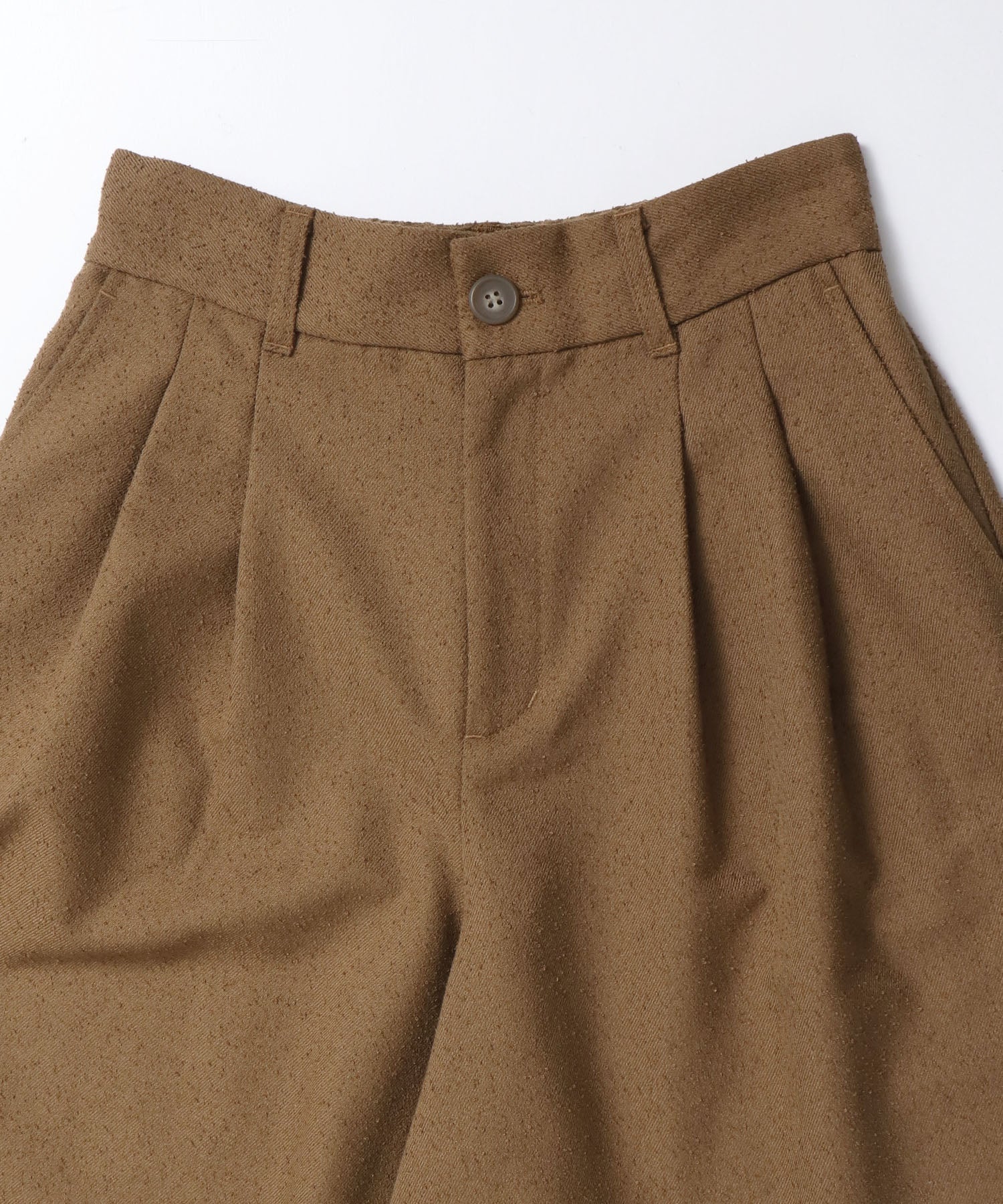 TWEED WIDE TUCK PANTS