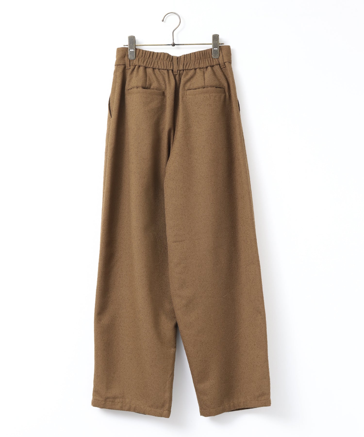 TWEED WIDE TUCK PANTS