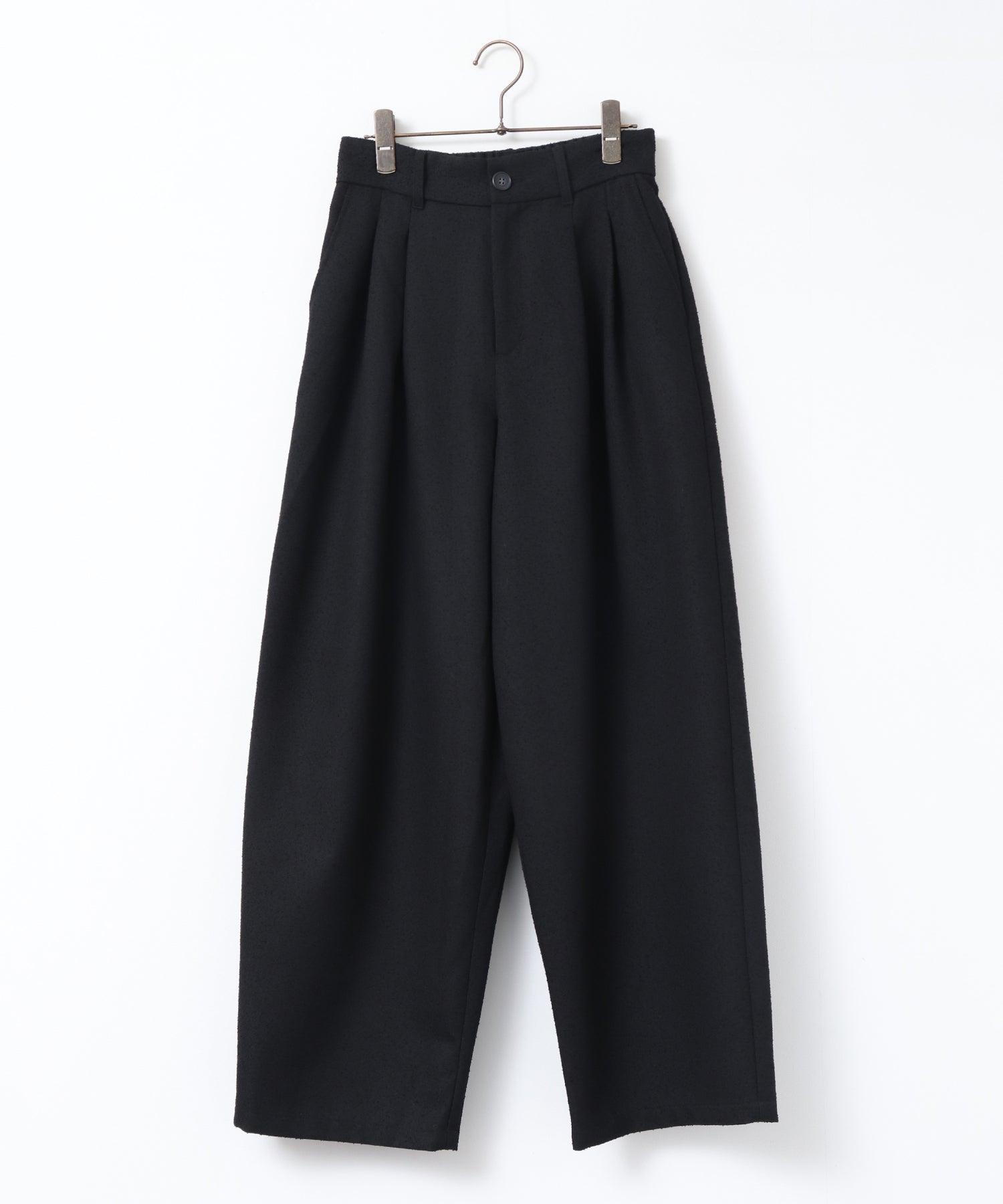 TWEED WIDE TUCK PANTS