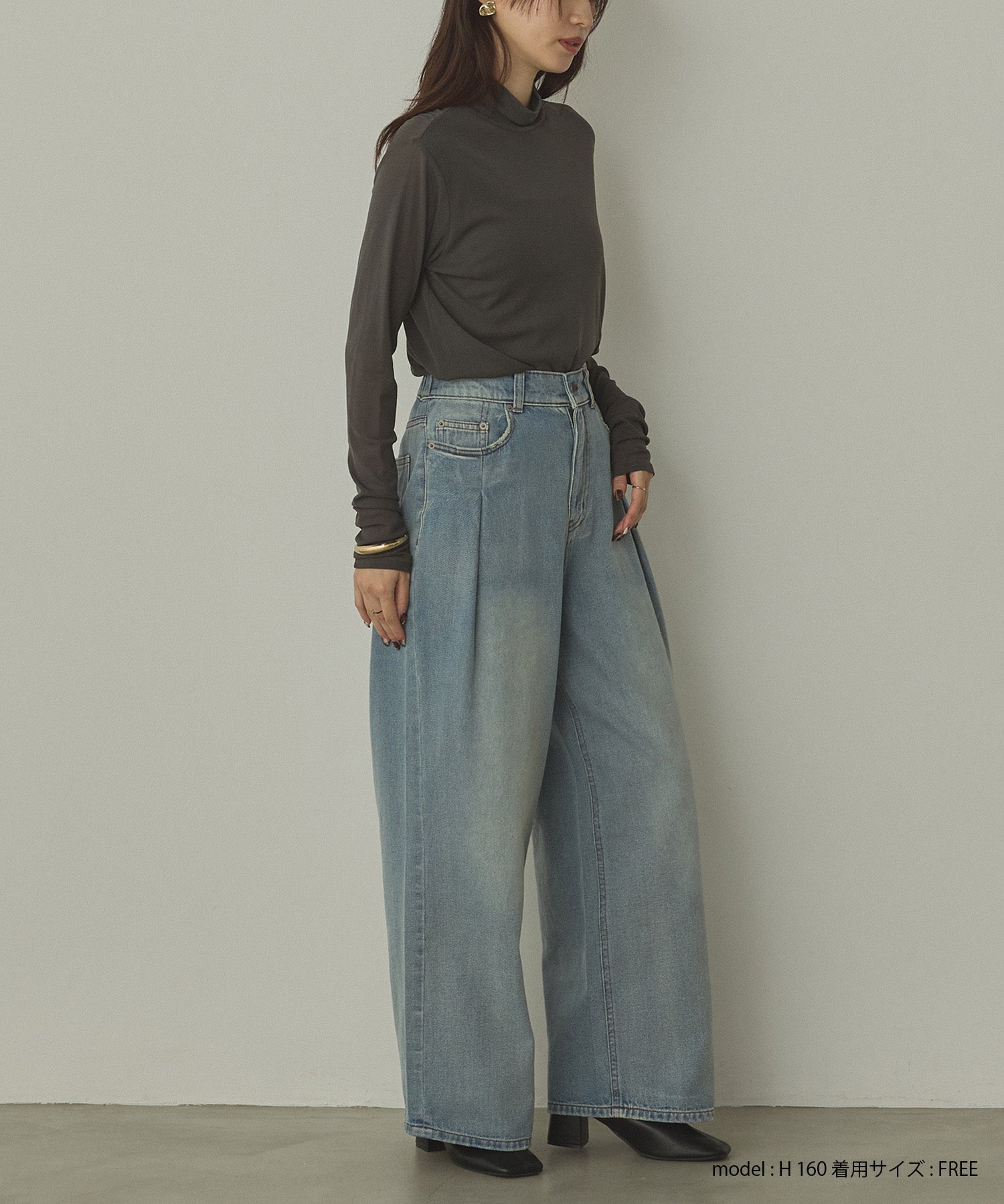 10ozポケットタック デニムパンツ