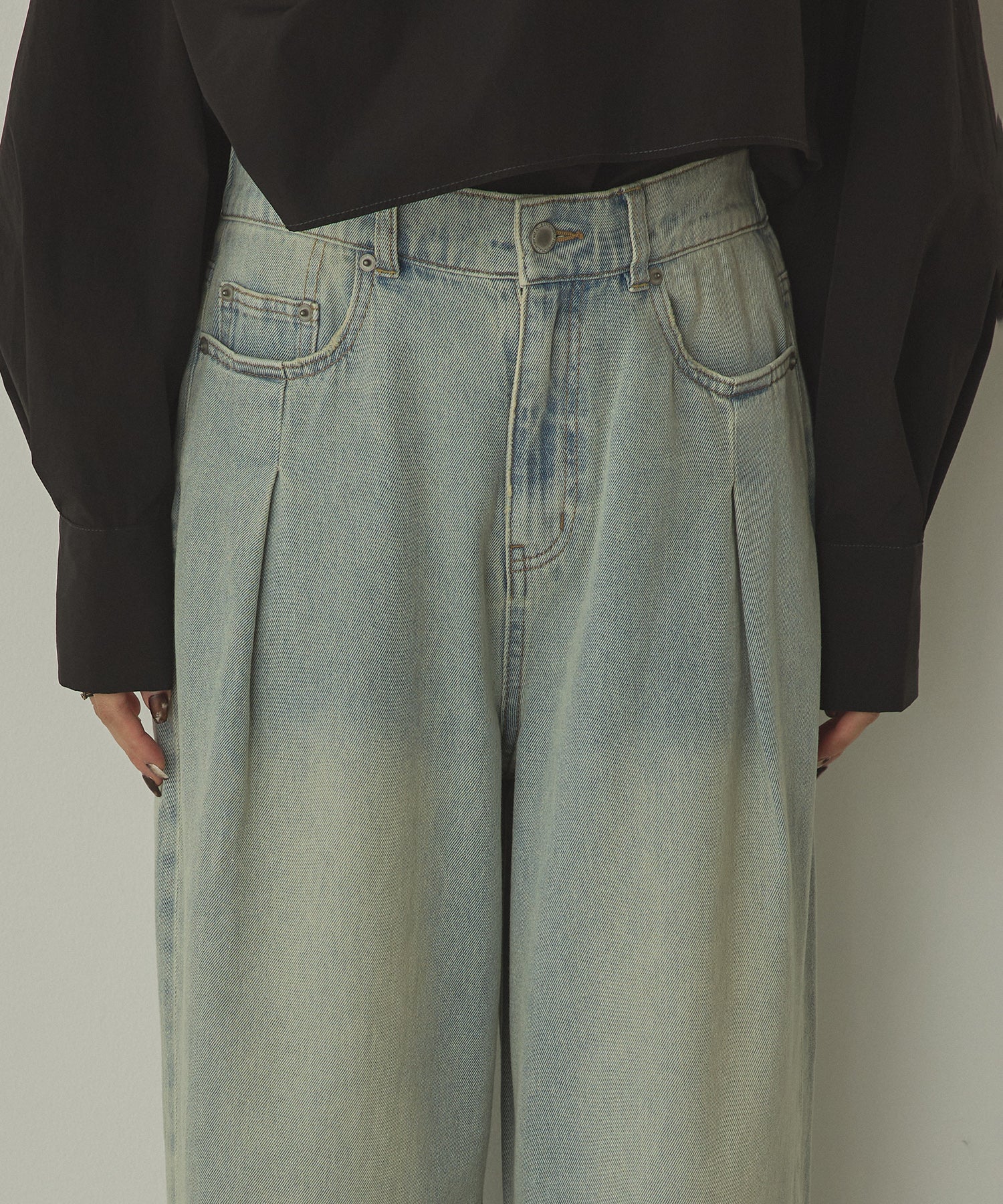 10ozポケットタック デニムパンツ