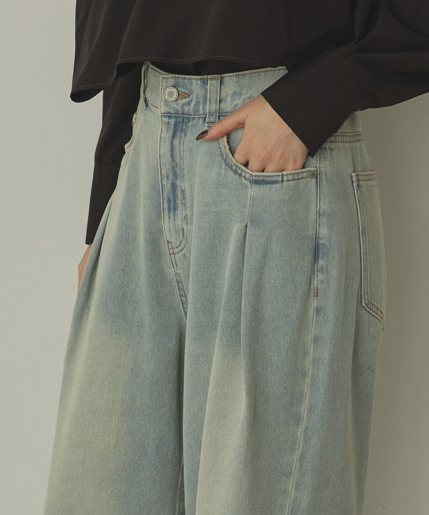 10ozポケットタック デニムパンツ