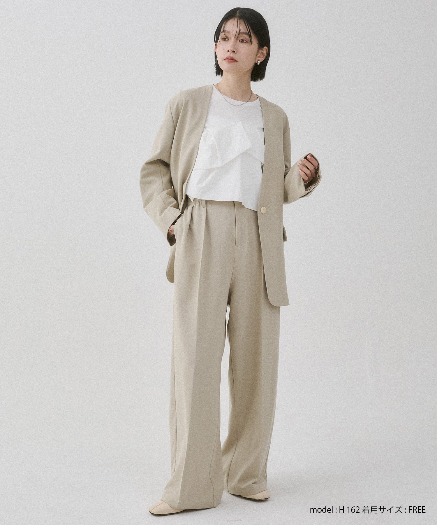 POLYRAYON TUCK PANTS