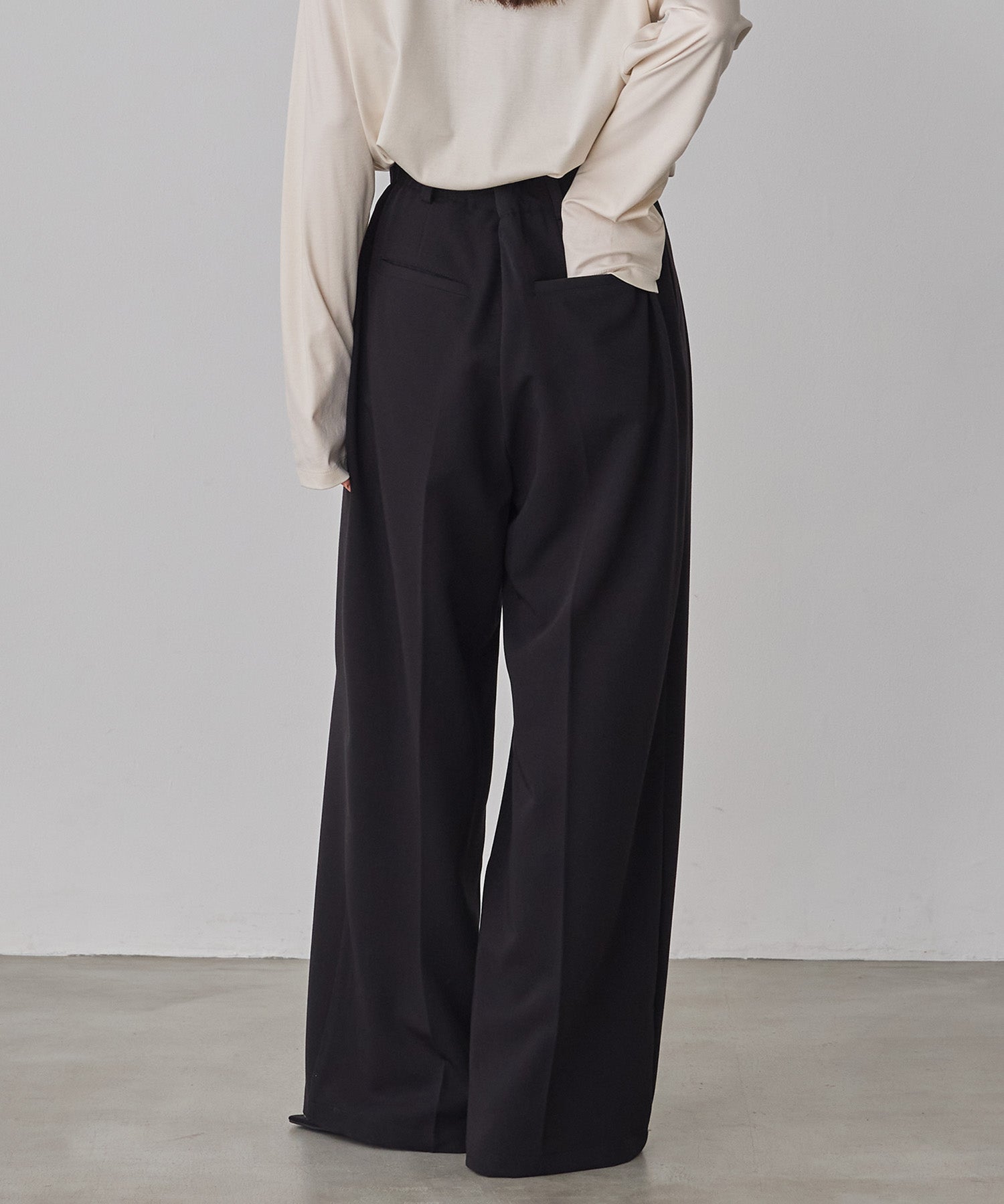 POLYRAYON TUCK PANTS