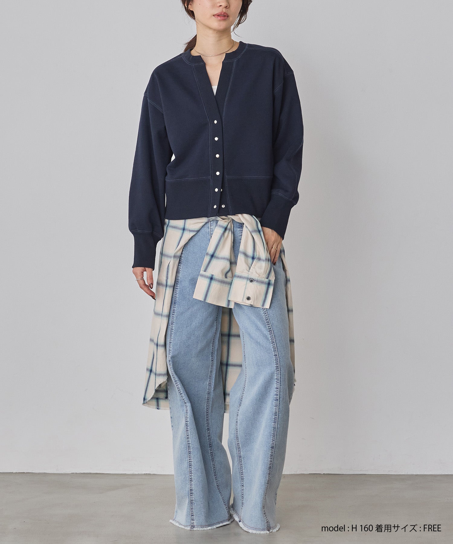 ストレッチデニム ワイドパンツ