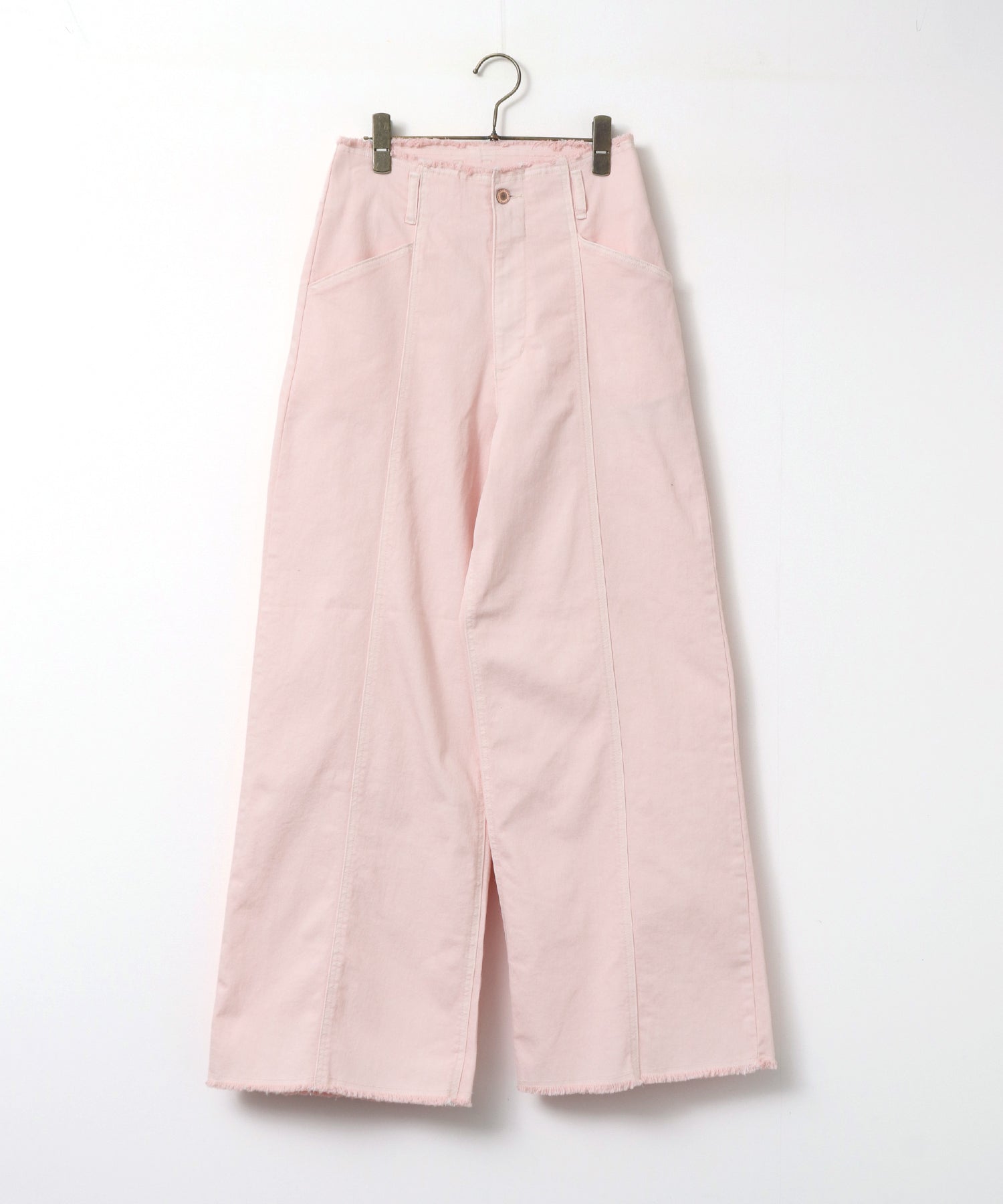 STRETCH DENIM WIDE PANTS